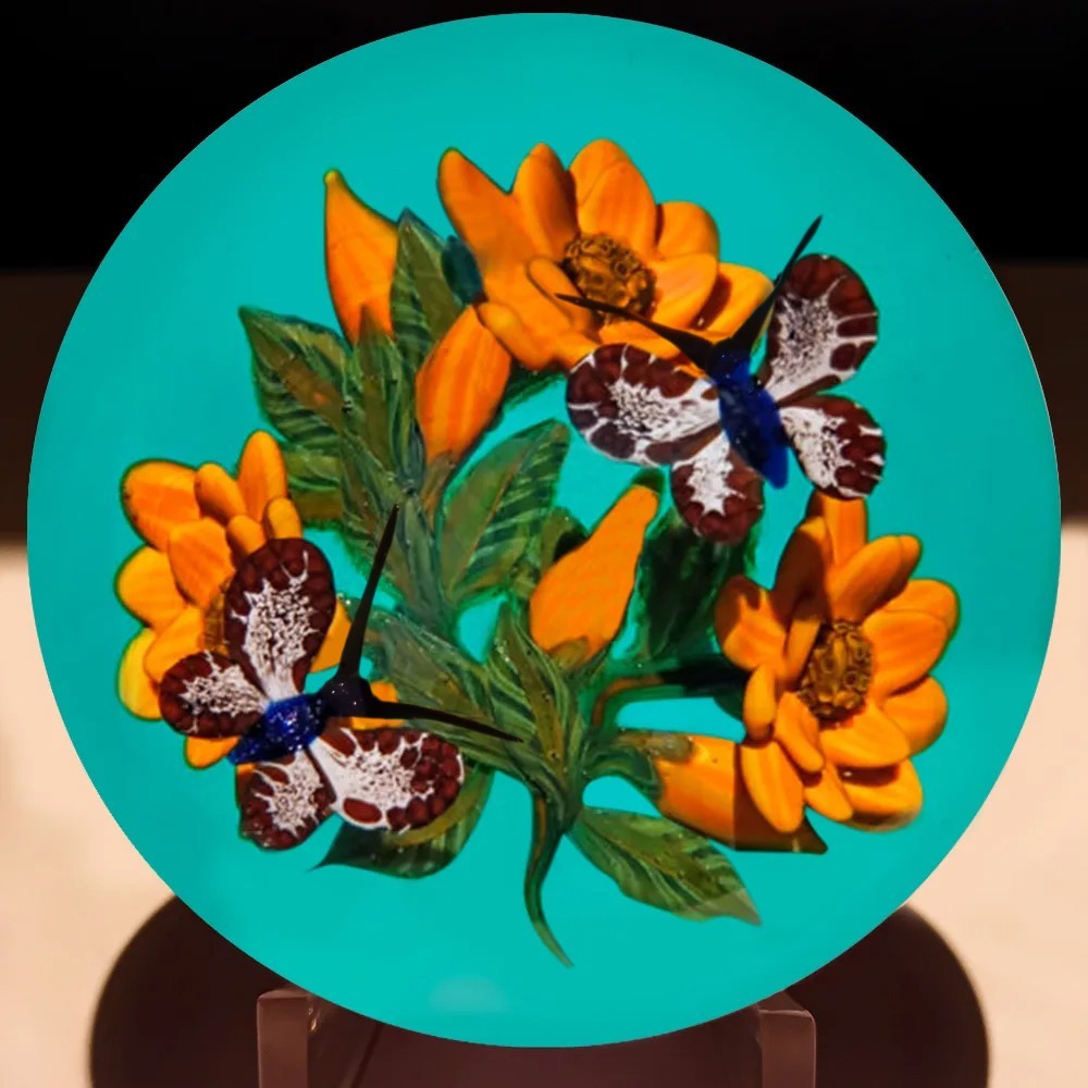 William Manson Butterflies And Wildflowers On Aquamarine