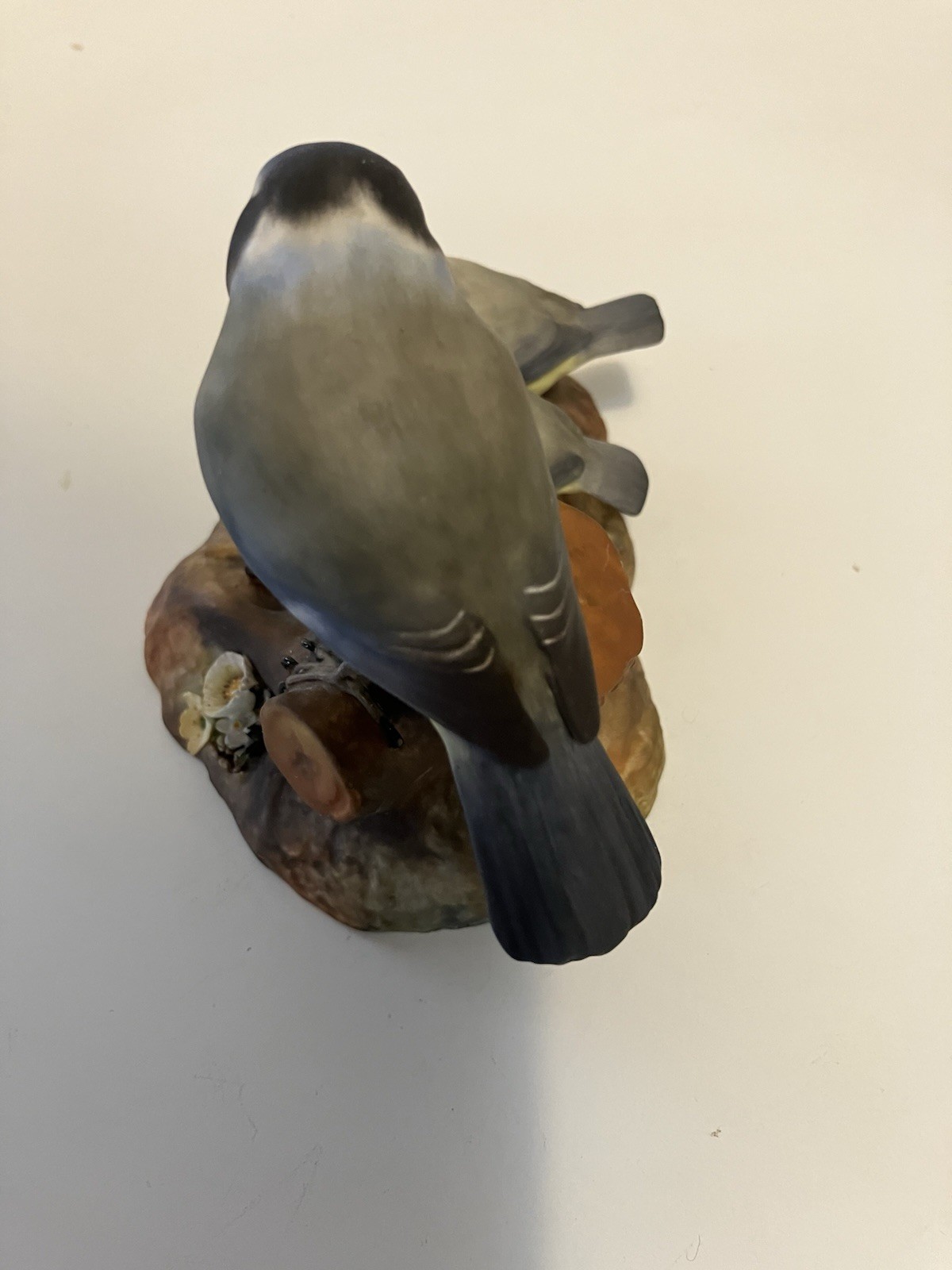 Vintage Royal Crown Derby Bird Figurine Blue Tie & Chicks English Bone China