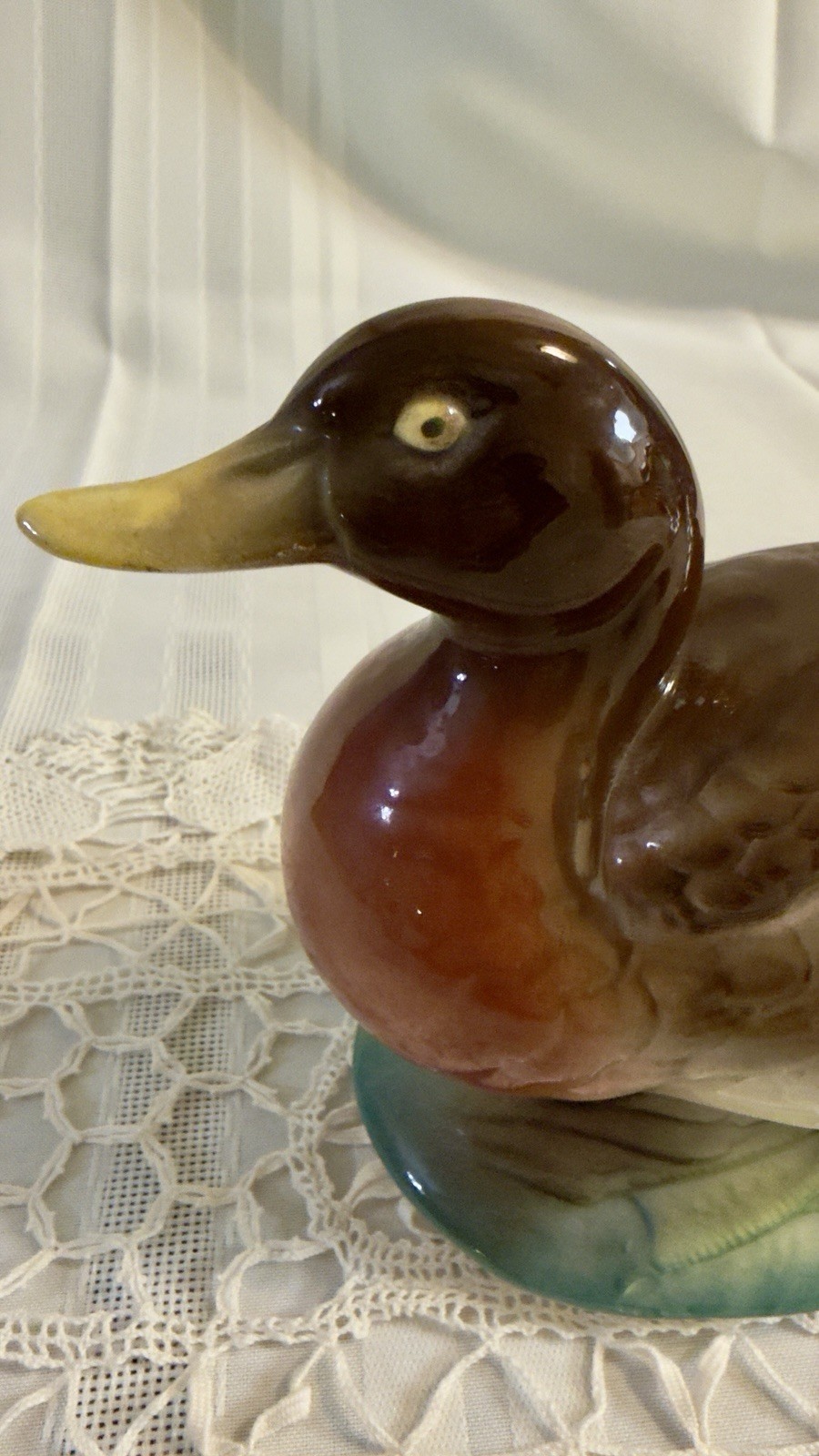 Vintage Mallard Duck Figurine Ceramic Waterfowl Bird Decor