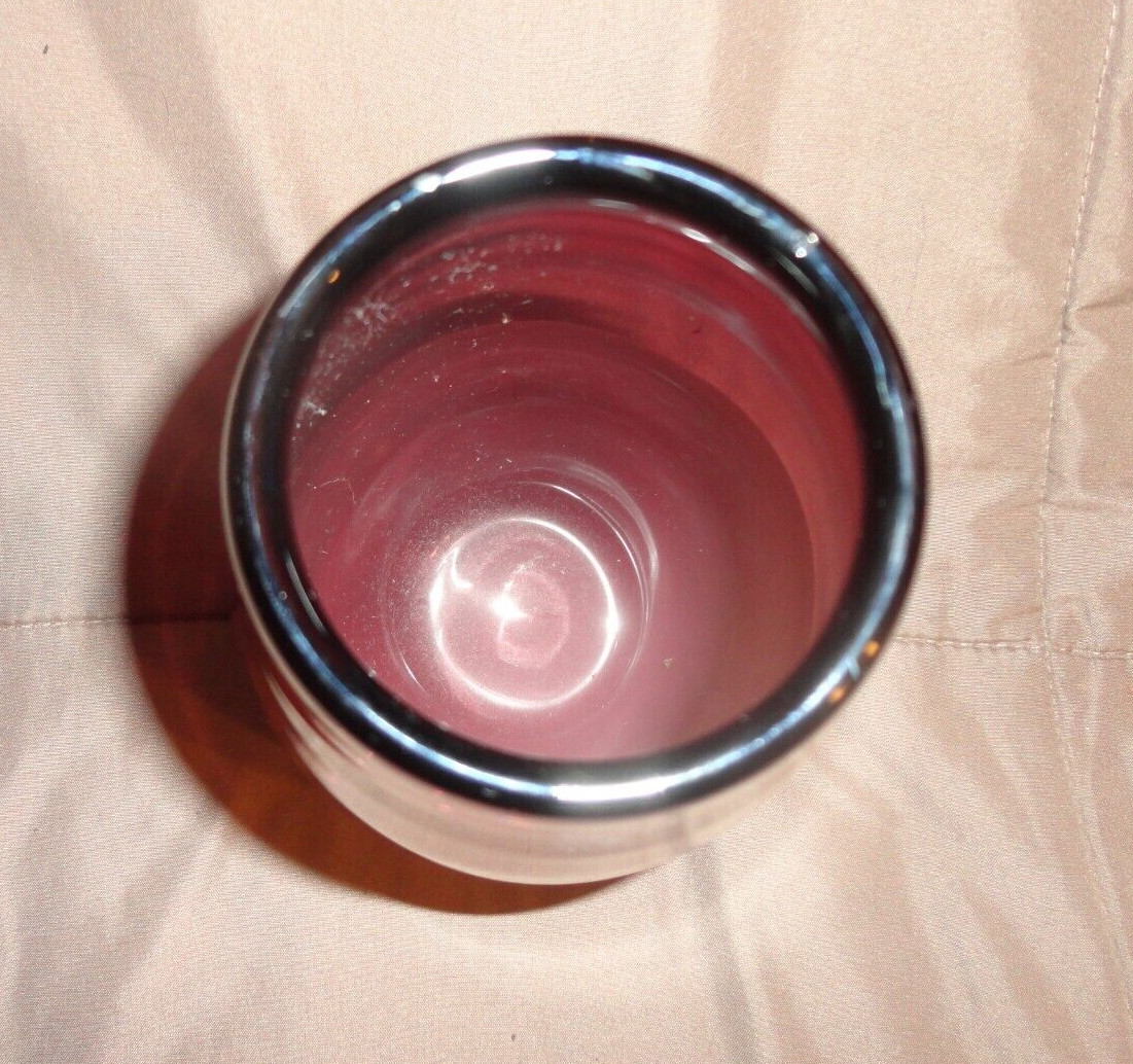 Threshold Glass Vase 8” Tall Color-Blocked Plum Top White Bottom 2013