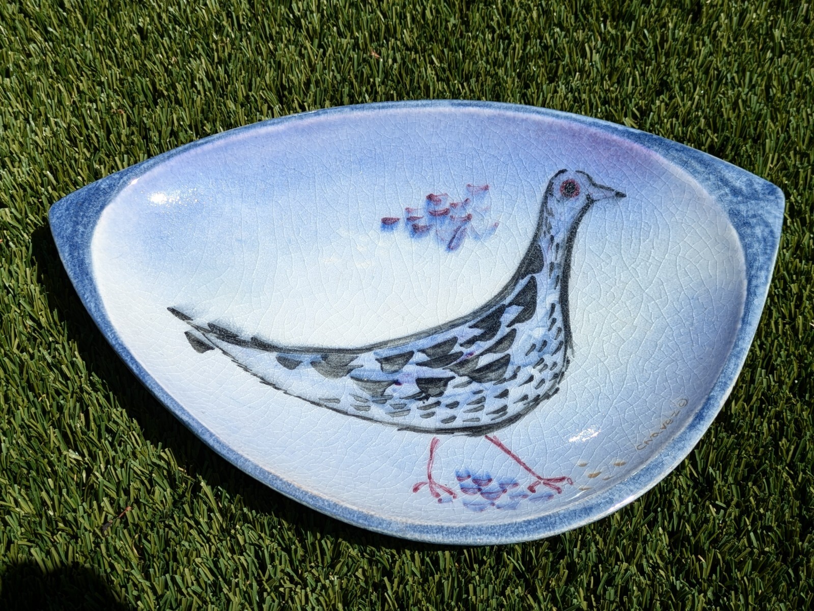 Rare Studio Pottery Stonelain Ceramic Charger Hand-Painted by E. Chavez 13.5″