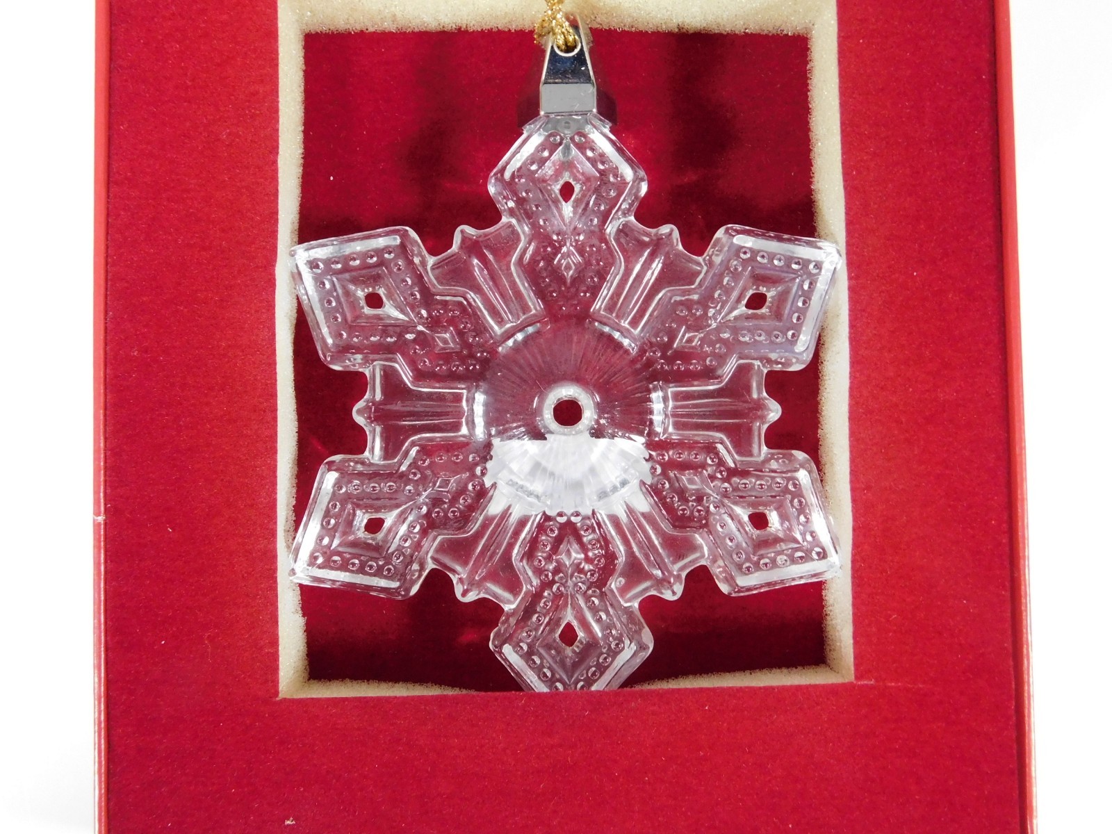 Marquis Waterford Crystal Snowflake Ornament 2010 Enhancer & Gold Tassel Boxed
