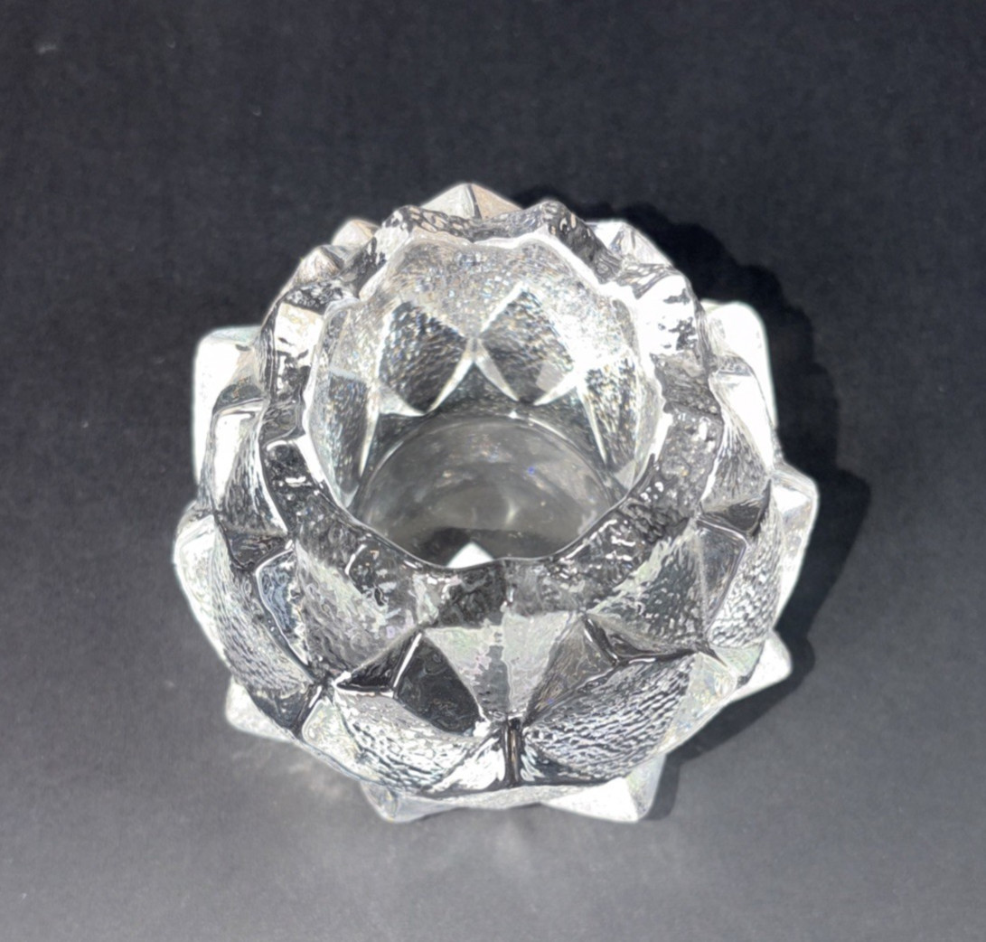 Orrefors Sweden Artichoke Candle Holder 3 Inches Tall Glass