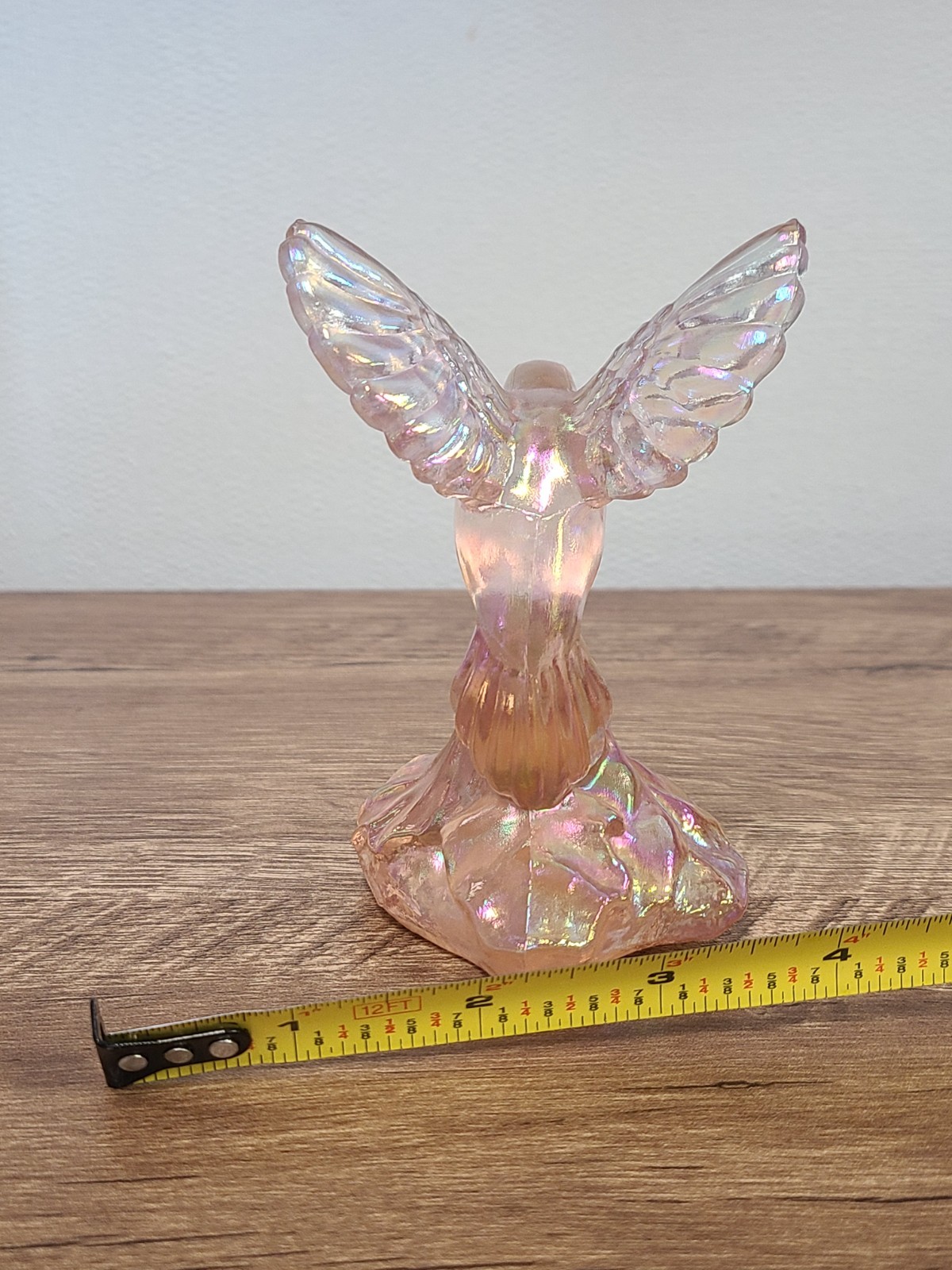 Fenton Iridescent Pink Glass Hummingbird