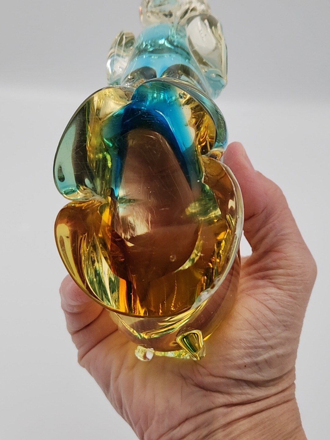 Chalet Glass Hound Dog Paperweight Sculpture Figurine 6″ Read Description