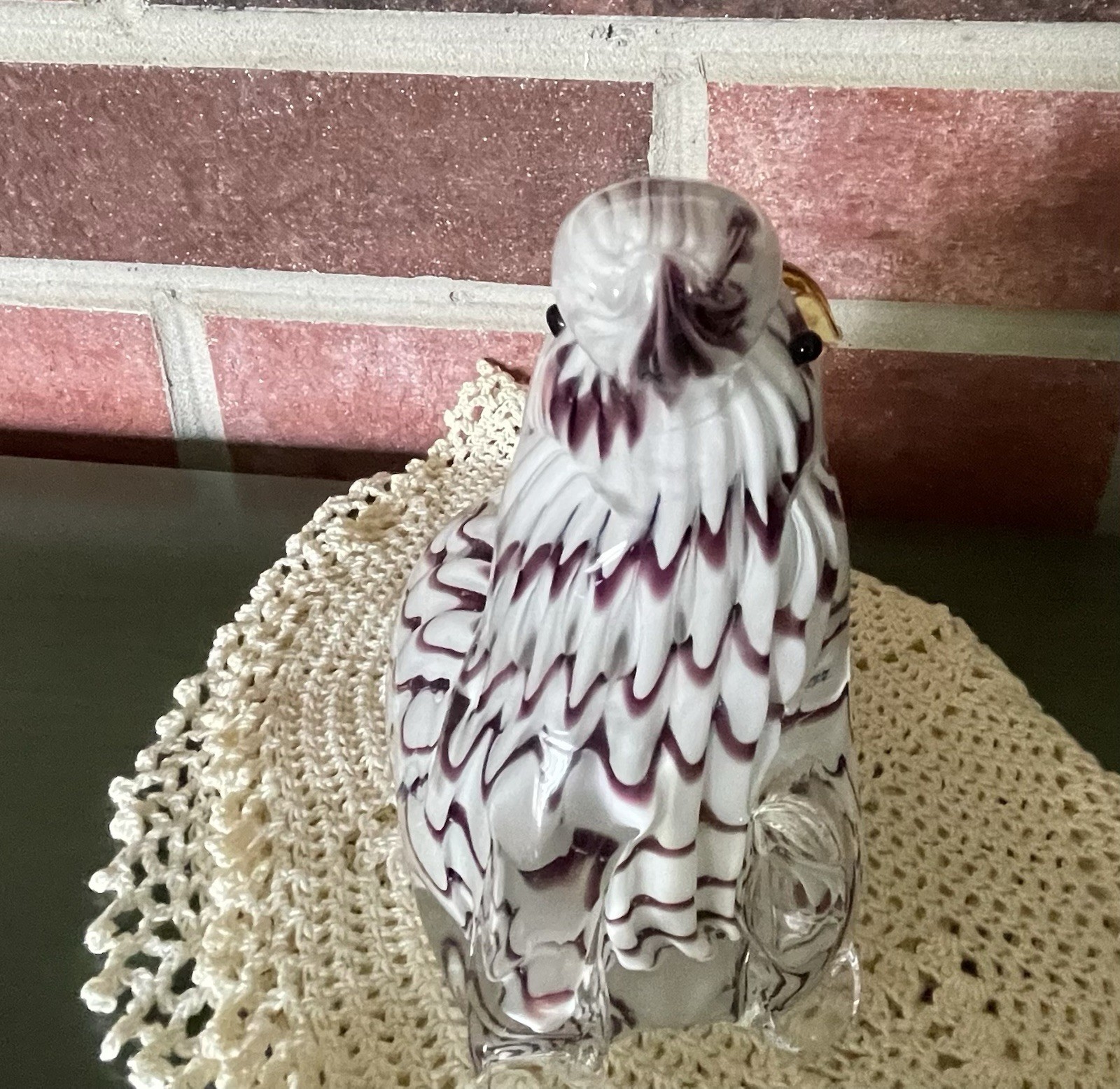Vintage Italian Murano Venetian Red/White Rabbit Art Glass Paperweight 5” Tall