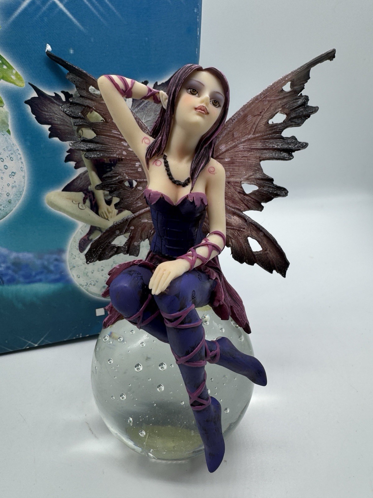 Gothic Fairy Bubble Glass Paperweight Figurine Mythical Fantasy 6″ Tall