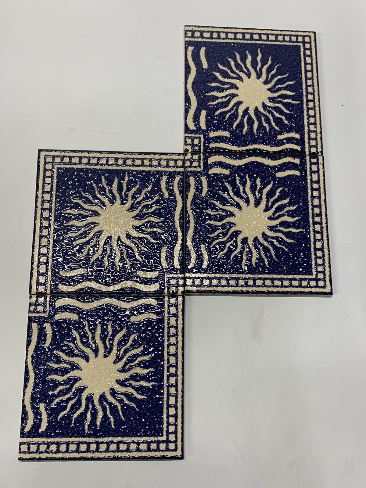 Lot Of 4! FRANK LLOYD WRIGHT STORER SQUARE BLOCK TILE 6″ x 6″ Motawi Tileworks