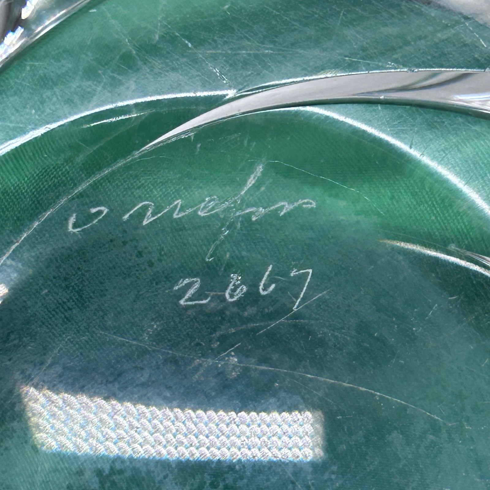 VTG Orrefors Crystal Swirl Pattern Bowl 4.8 Lbs Signed & Numbered 8″ MCM Rare