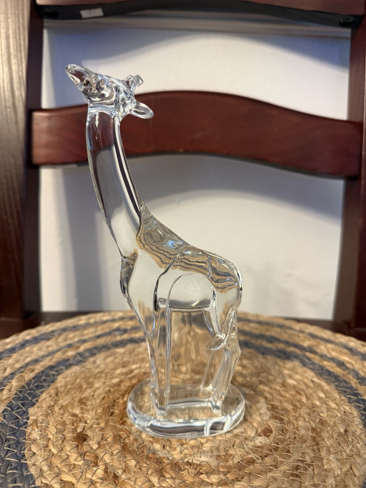 Waterford Crystal Clear Glass Giraffe Stamped 7.25″ Figurine Safari