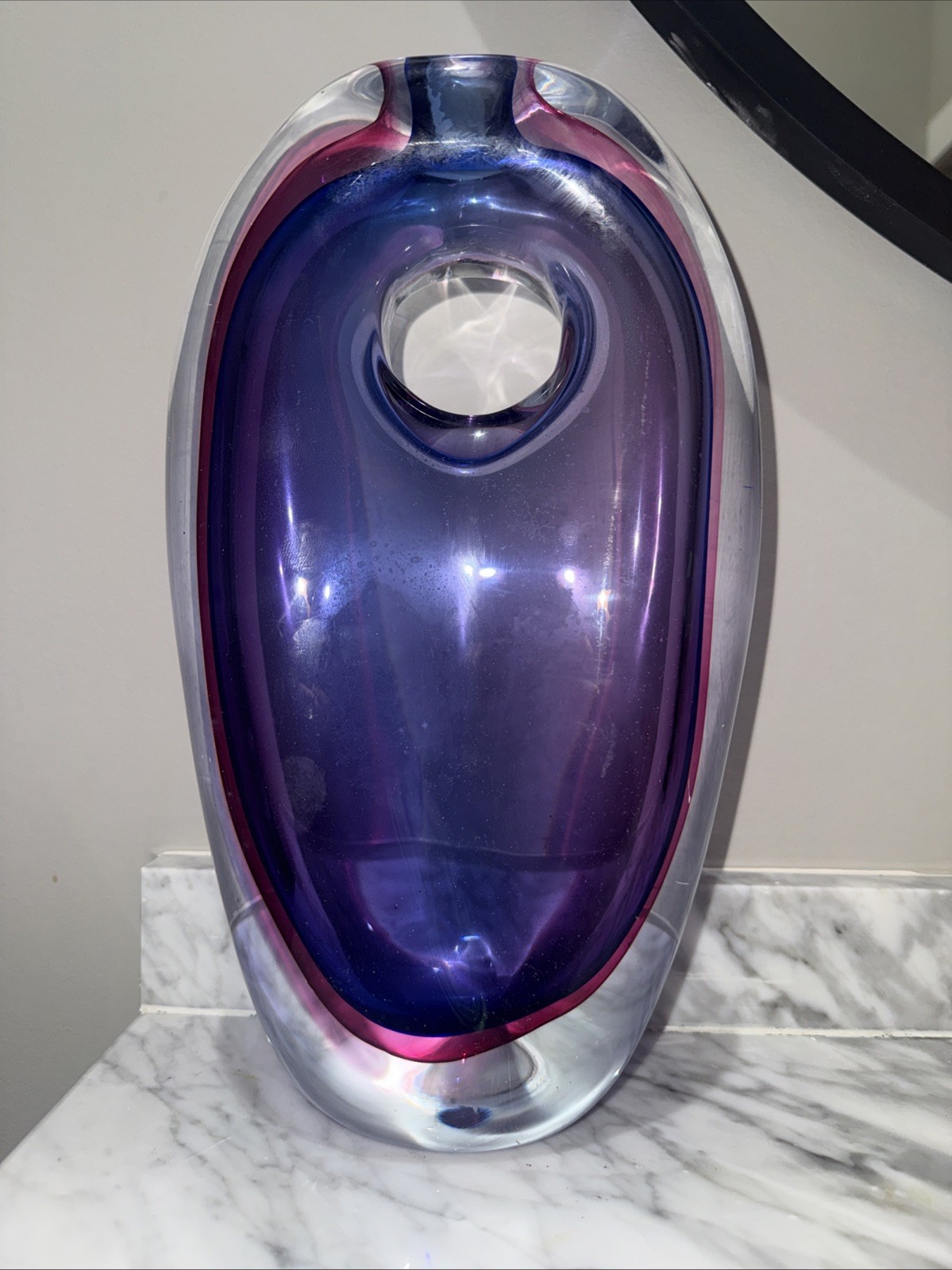 vintage Murano “Forato” (Hole) art glass vase 8lbs