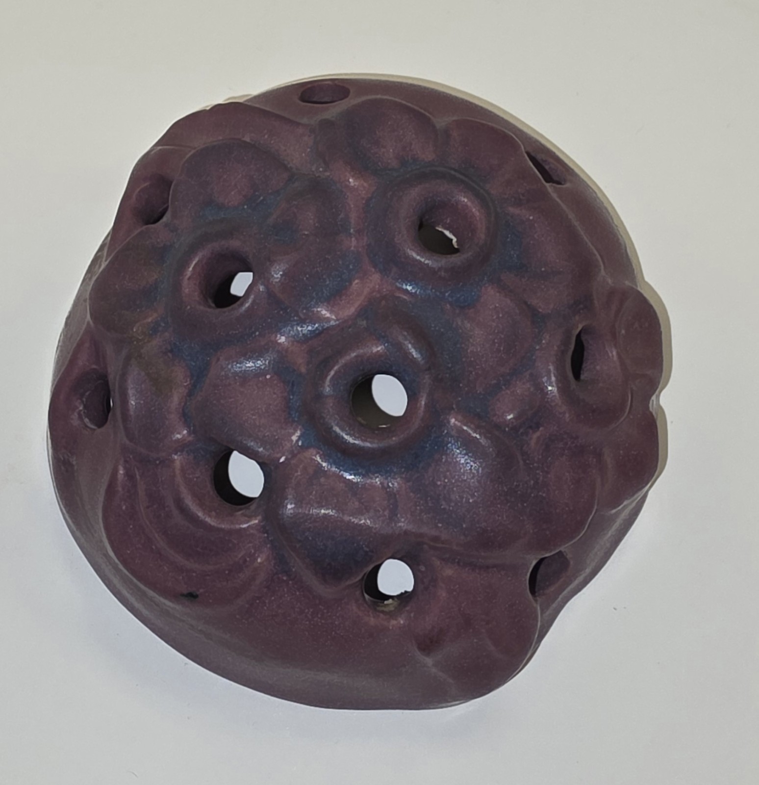 Vintage Early Purple Van Briggle Flower Frog Art Pottery Colorado Springs HTF