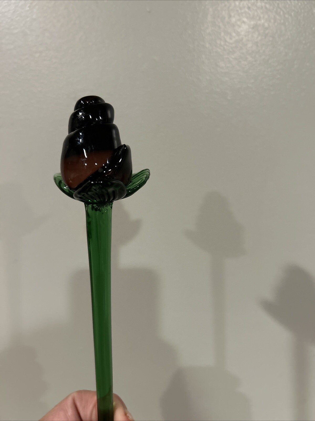 Glass Long Stem Rose Vintage