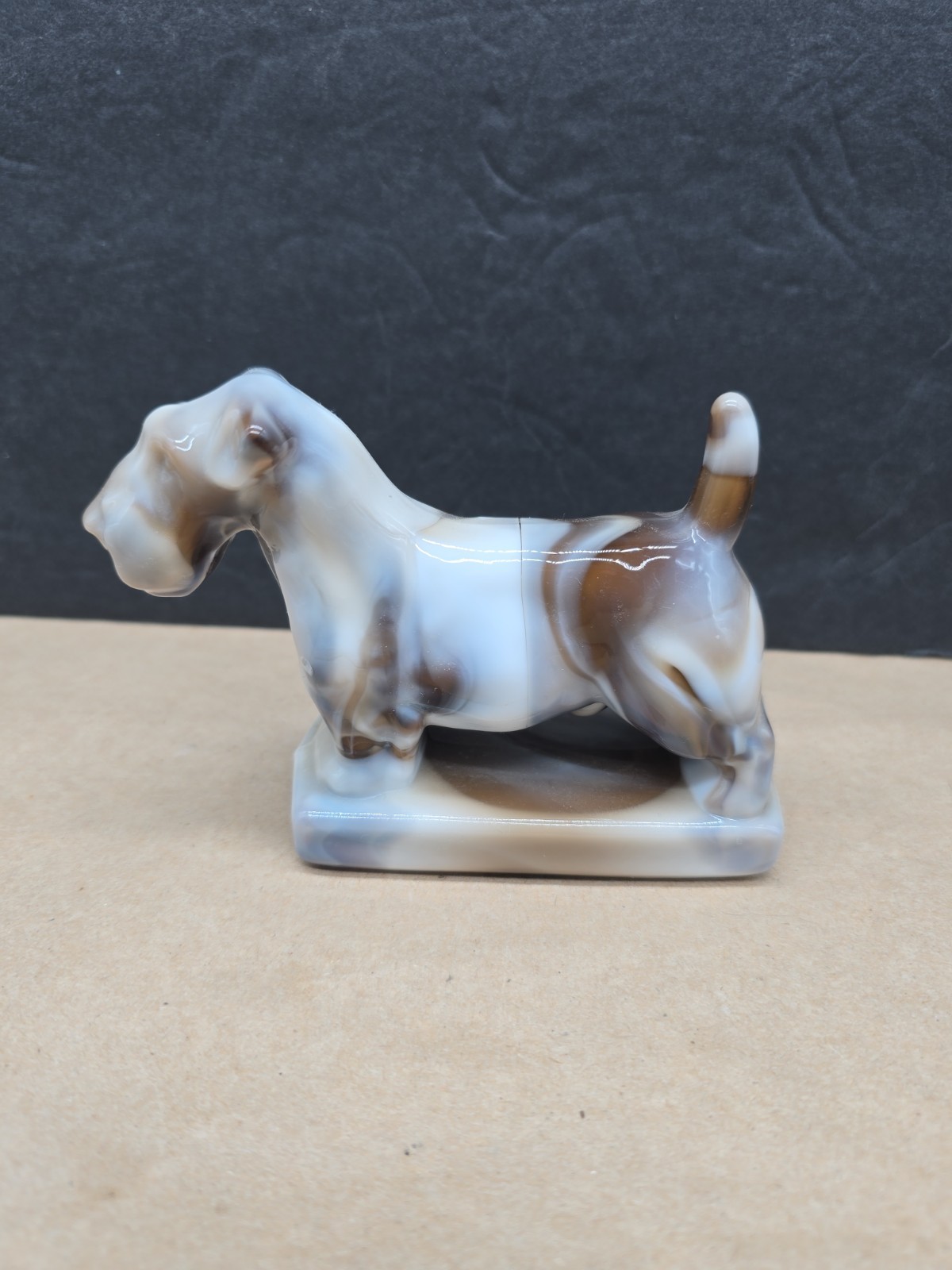 Vintage Imperial Glass Caramel Slag Scottie Scotty Dog Figurine