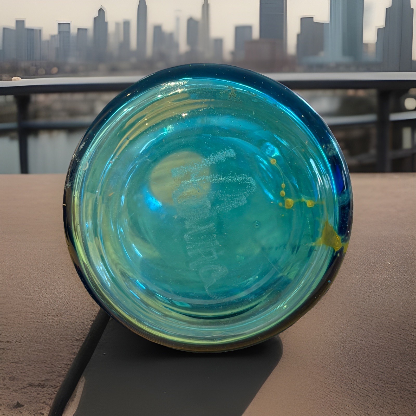 Mdina Malta Blue, Blown Glass Vase signed by artist, 6.5 inch Hight