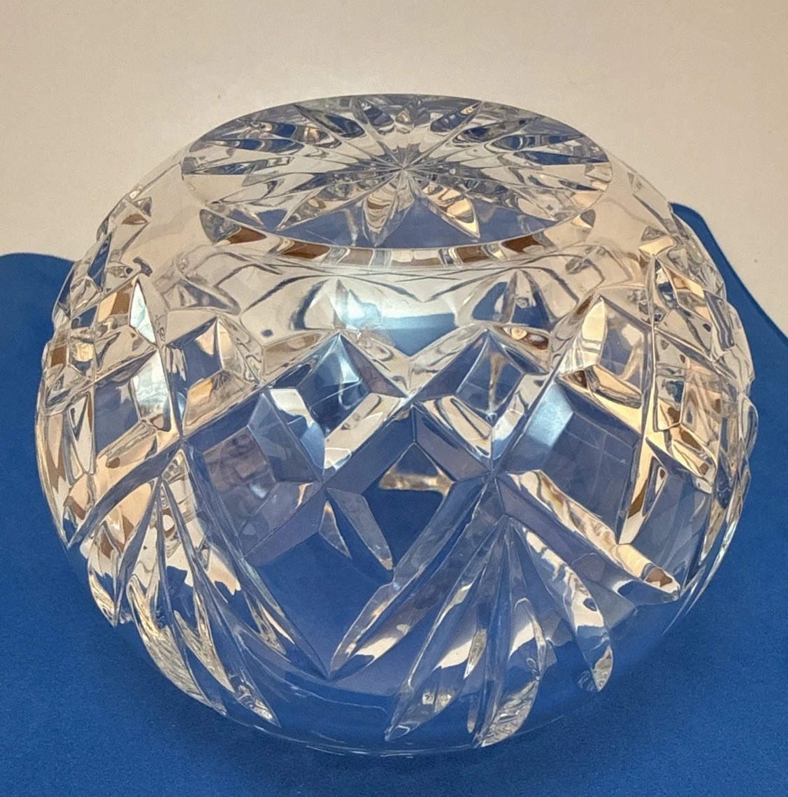 Lead Crystal 5” Rose Bowl Pineapple Cut Great Vintage Condition Beautiful!