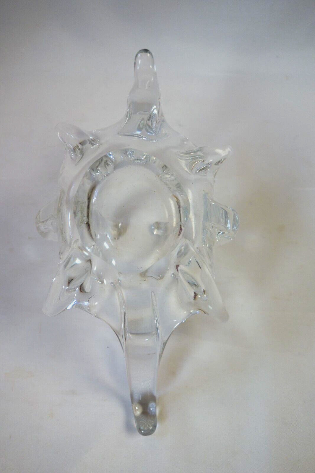 Vintage Heavy Clear Glass Table Centerpiece – 26cm Long – Good Cond