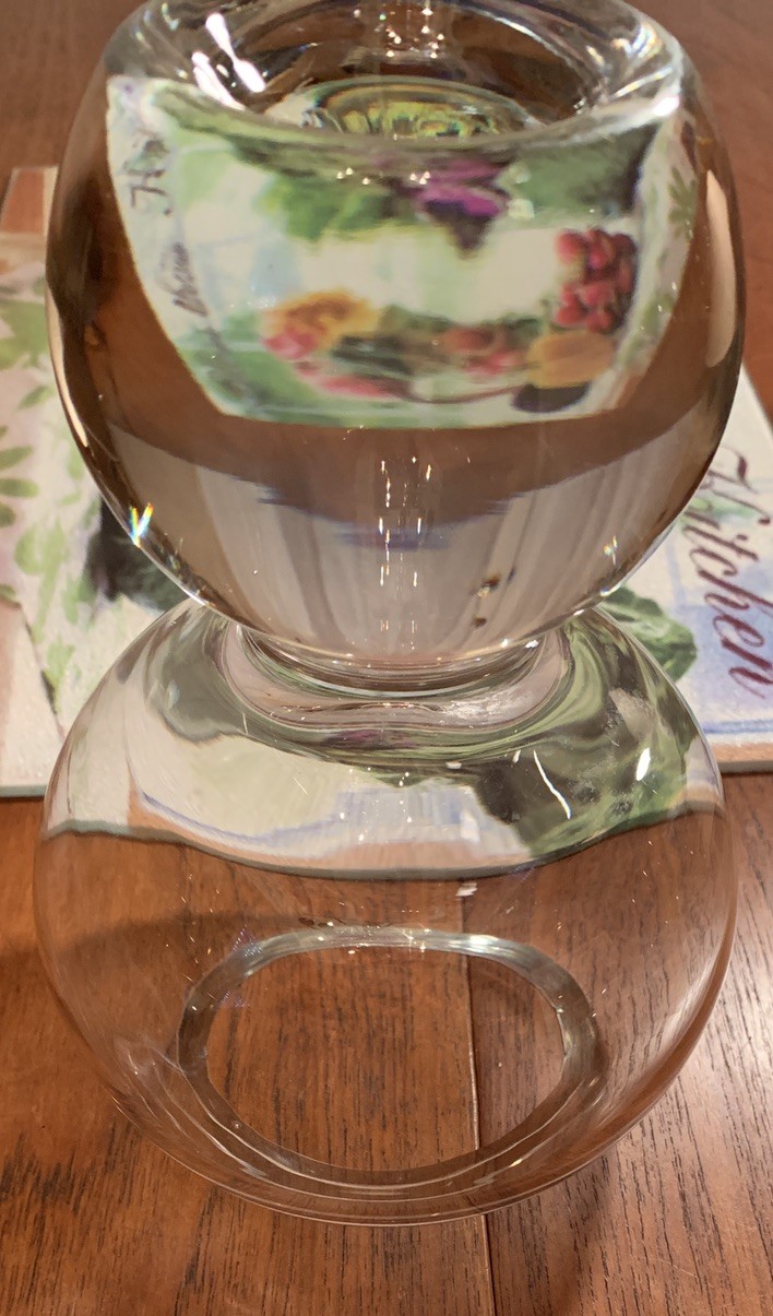 SALE STUDIO NOVA POLAND MIDCENTURY MODERN GLASS DOUBLE ORB BALL VASE VERY HEAVY