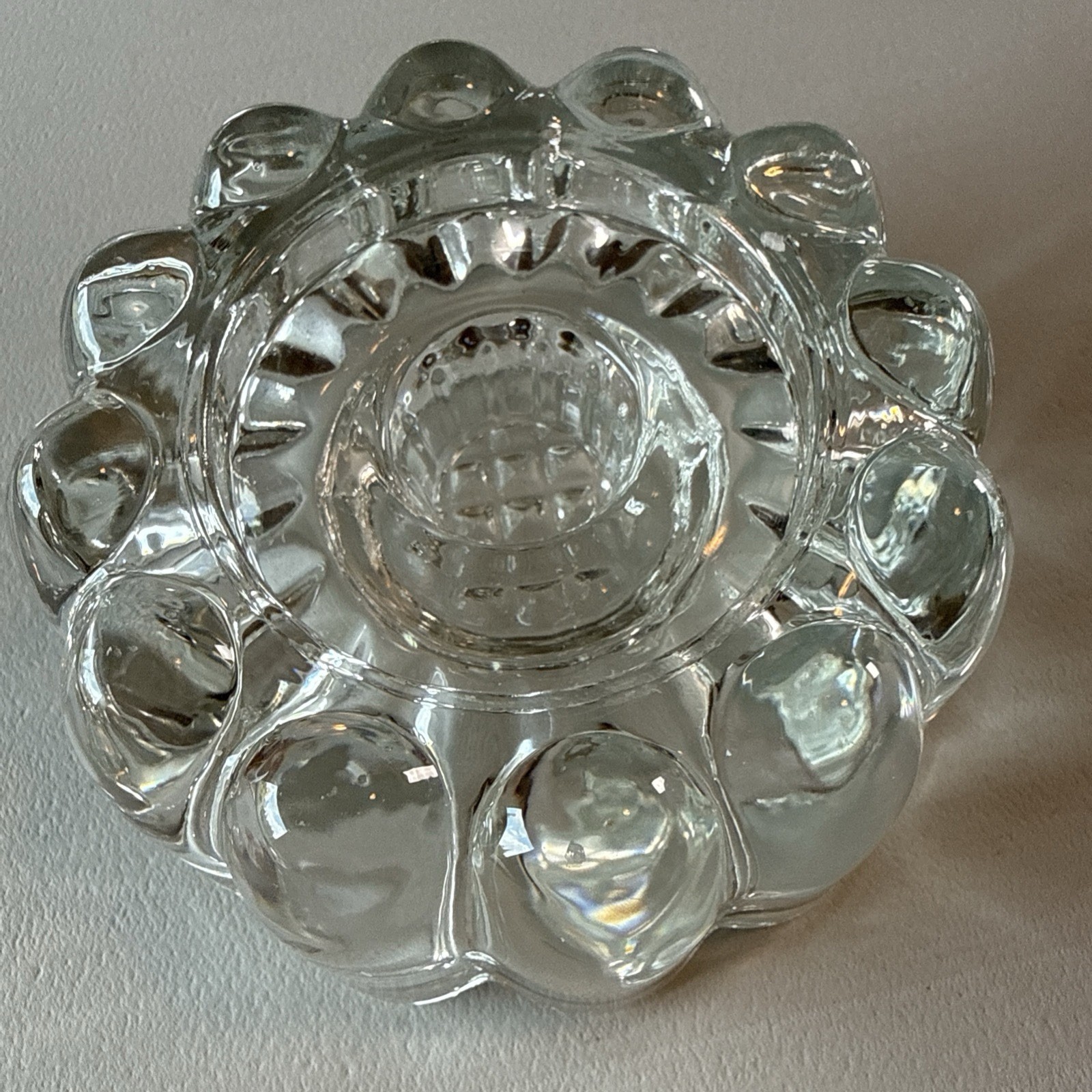 Vtg Princess House Heavy Candle Holders X2 1970s Lead Crystal 3-In-1 Scalloped
