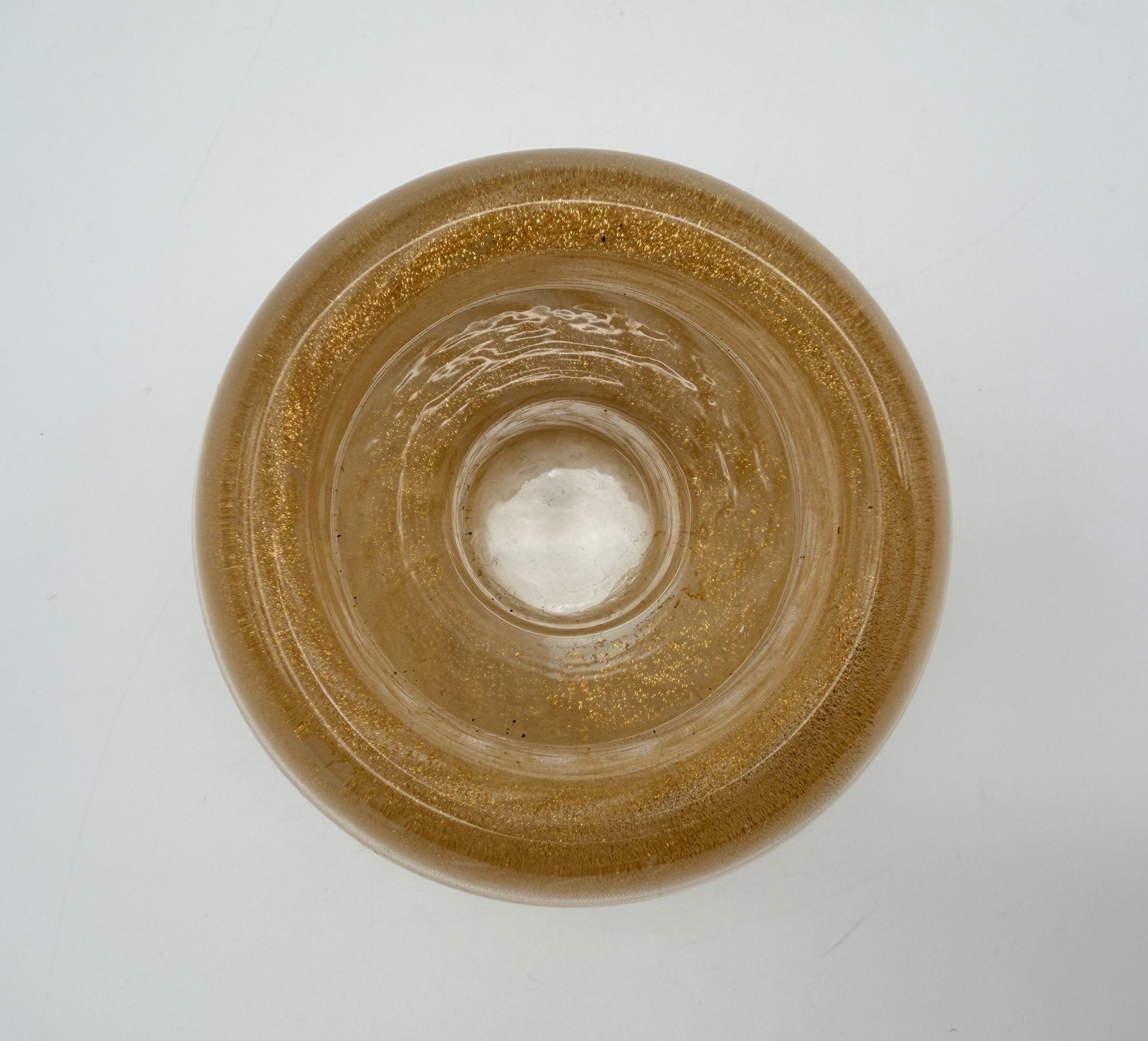 Murano Barovier Toso Heavy Gold Art Glass Taper Candle Holder 3” Single Italy