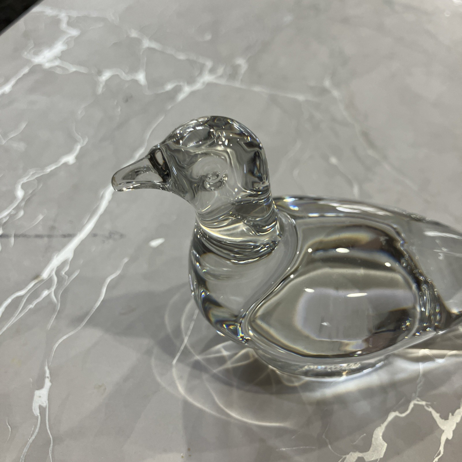 France Lbl BACCARAT Crystal Glass Turtle Dove Paperweight