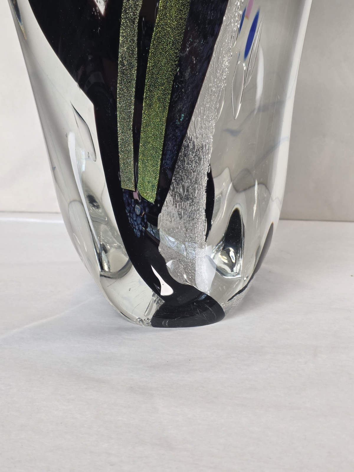 Rollin Karg Dichroic Freeform 14.5″ Art Glass Sculpture