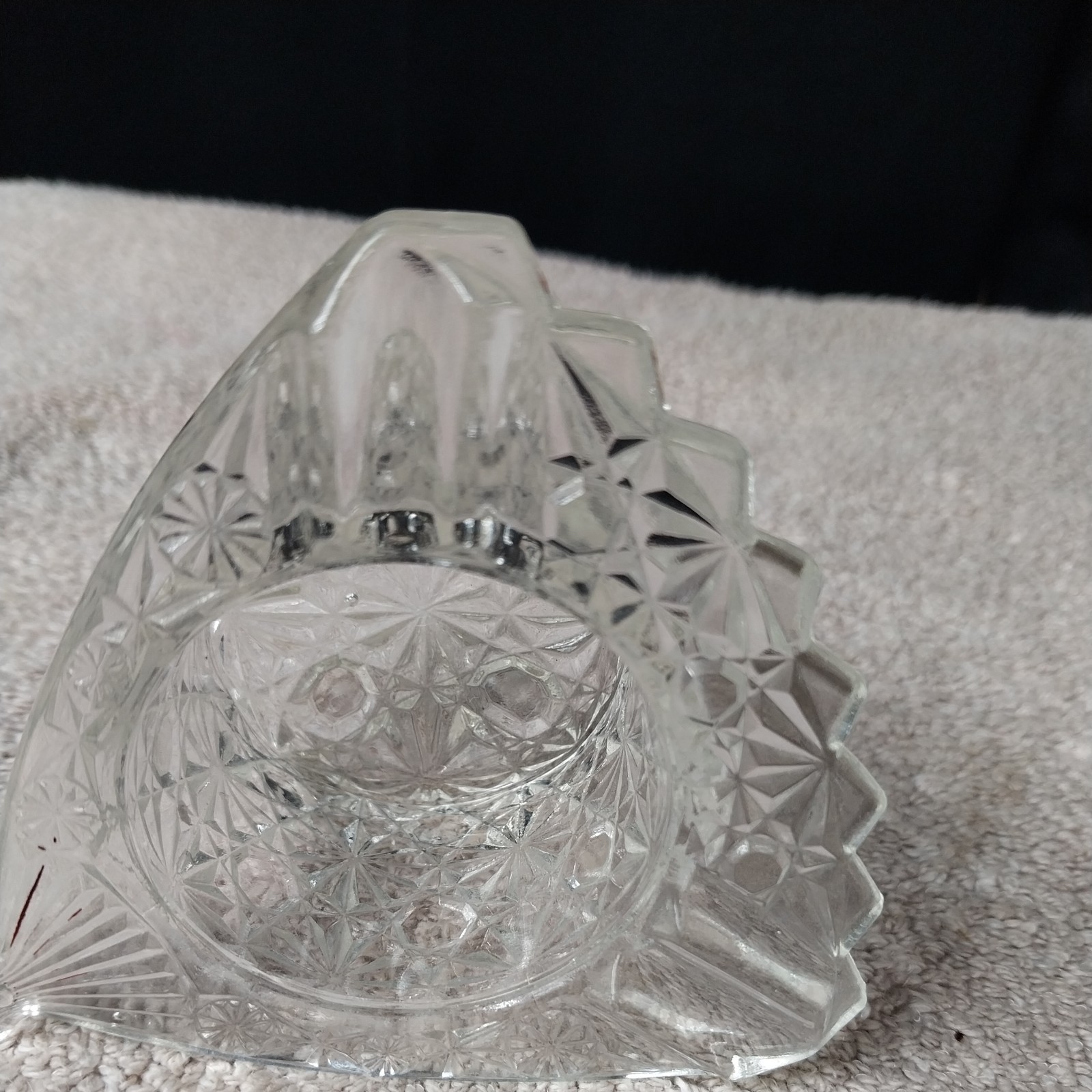Vintage Fenton Daisy And Button Top Hat Clear Glass ashtray Holder Large