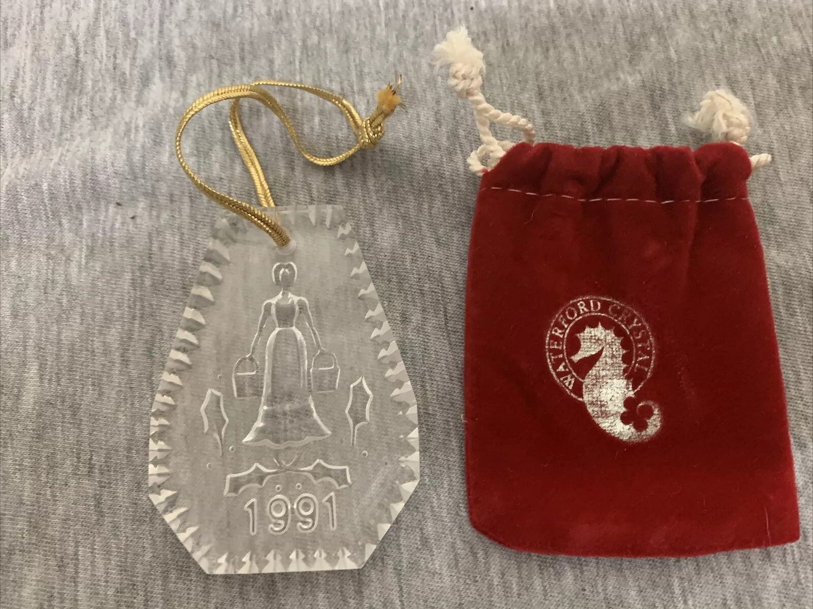 VTG 1991 Waterford Crystal Ornament 12 Days of Christmas – Eight Maids Milking