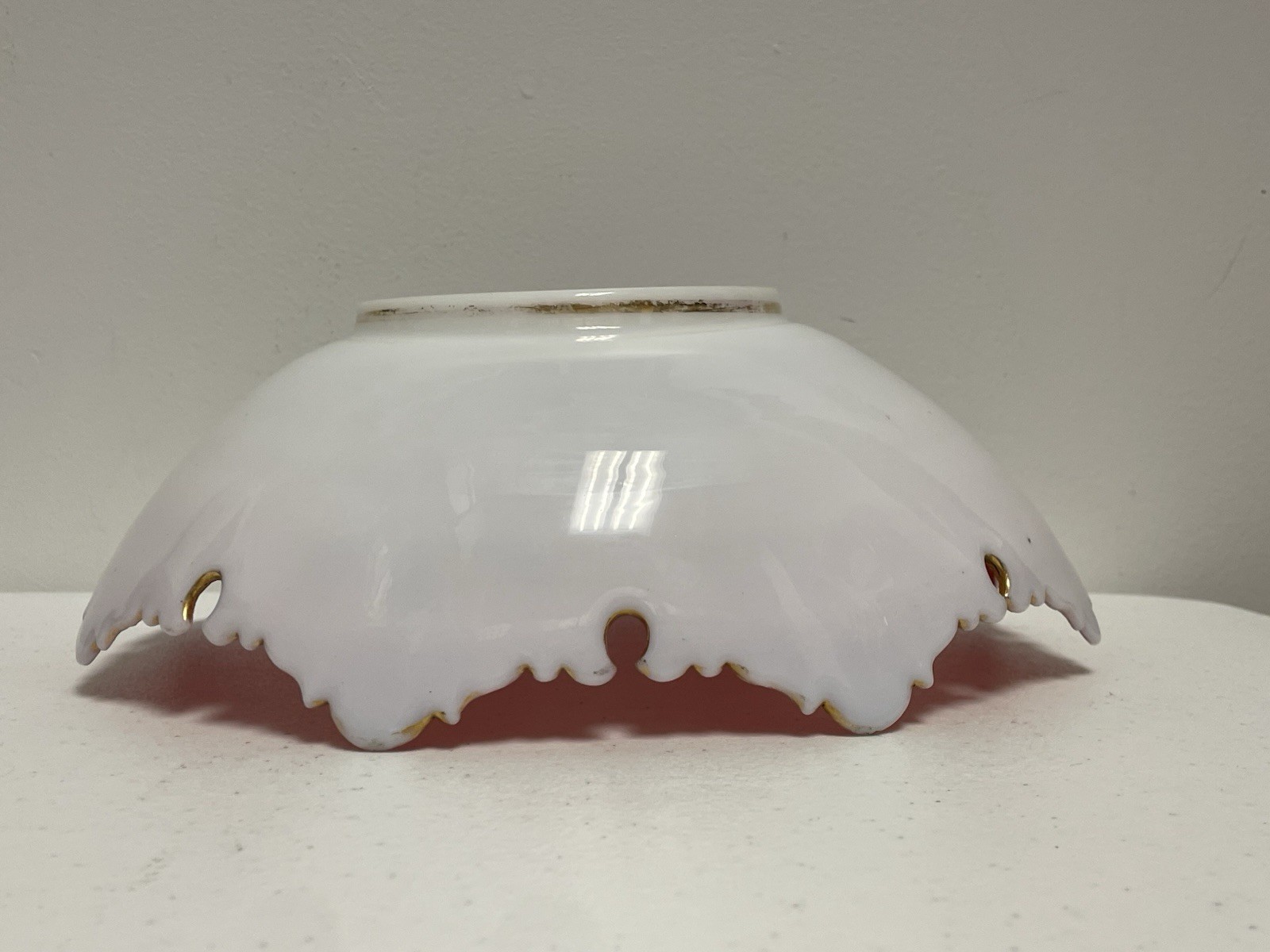 Victorian 9” brides basket glass bowl hand painted florals with stunning detail