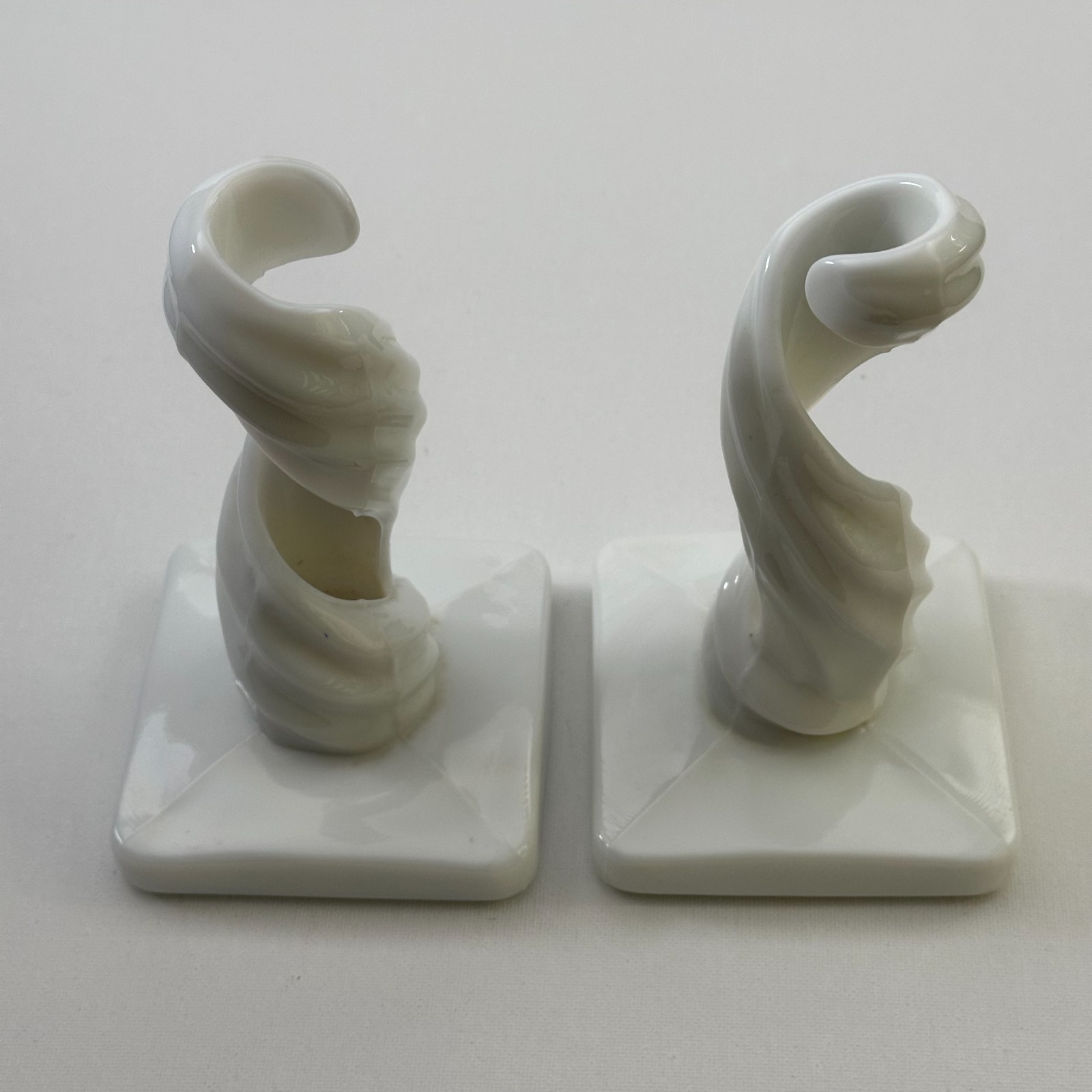 Westmoreland Milk Glass Single Light Candlestick Holders Swirl – Vintage Pair