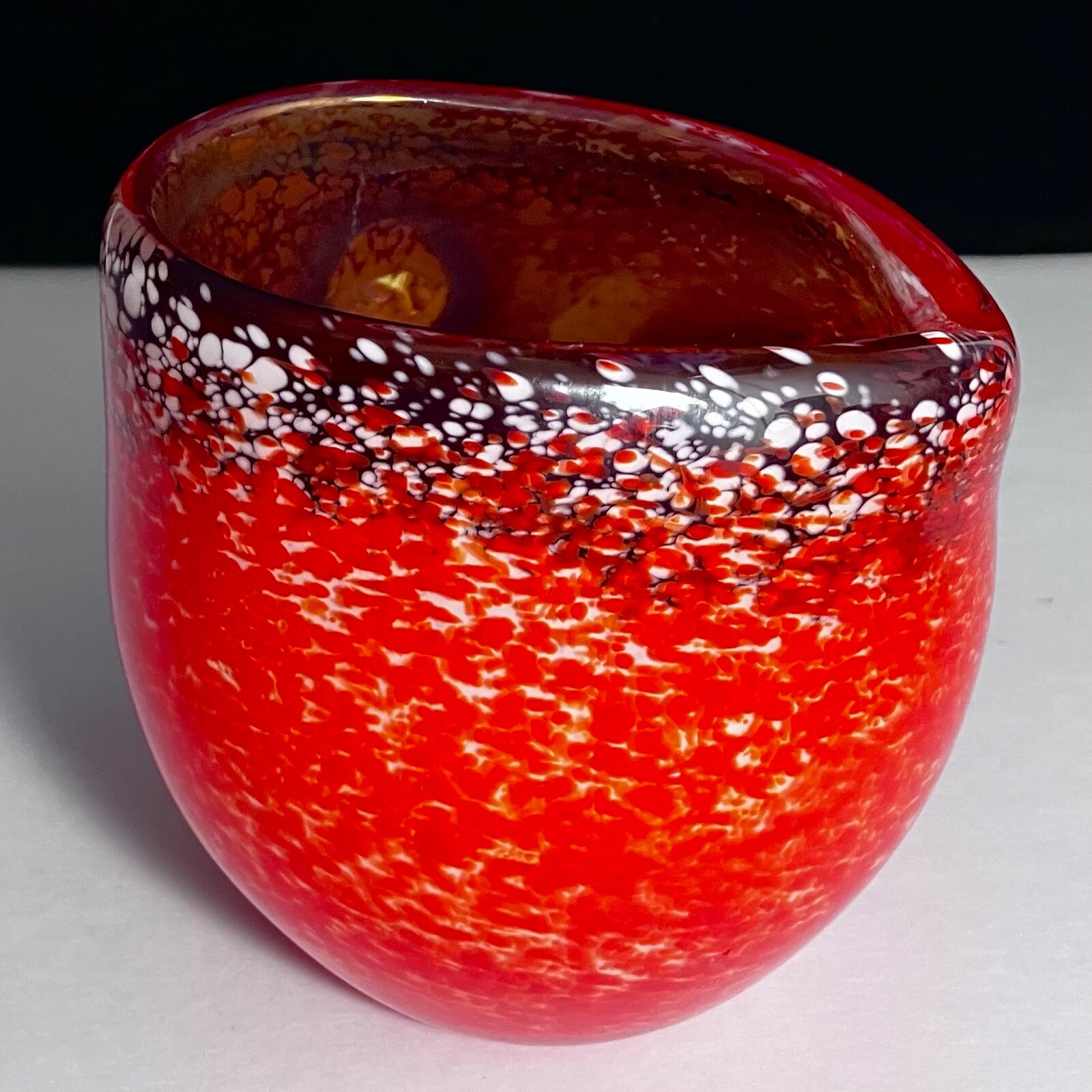 ZALLIQUE STUDIO Magma Vase / Unique Vintage American Art Glass / Slight Defects