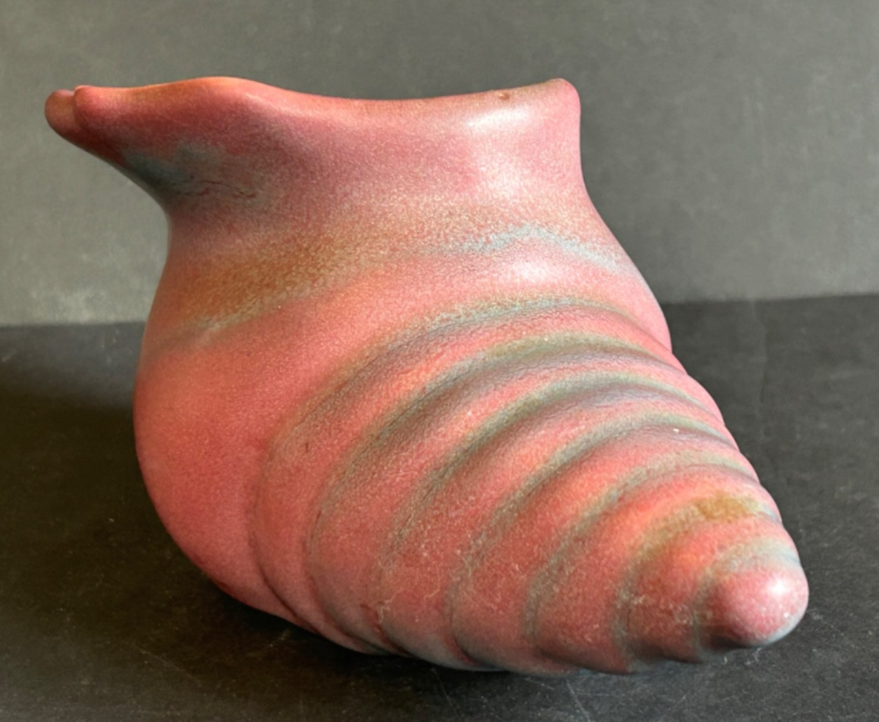 Vintage Van Briggle Signed Shell Conch Planter Mulberry /Persian Rose 10 Inch