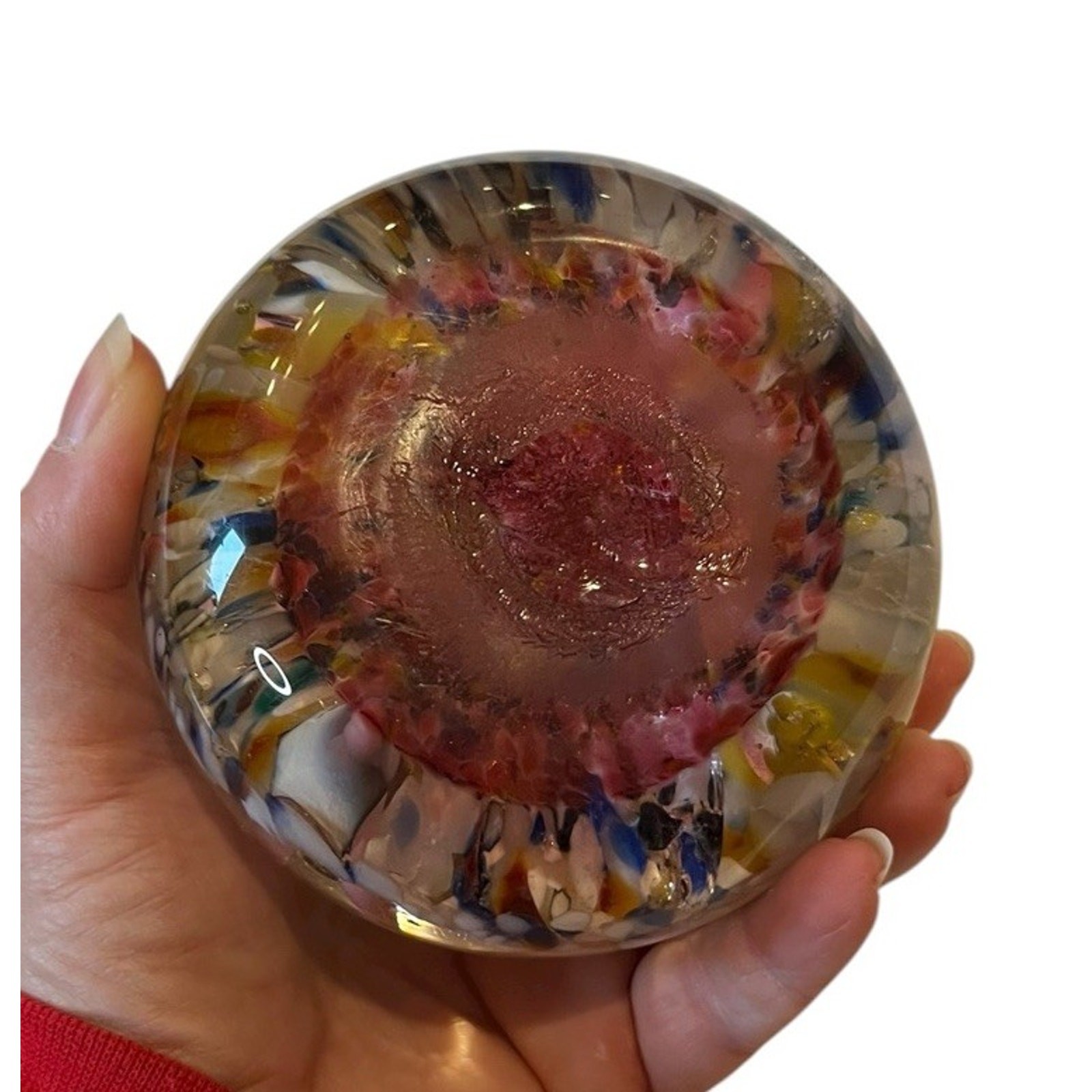 Magnum Plaque on Frit Art Glass Paperweight Hand Blown Donkey Ass End Of Day 4”
