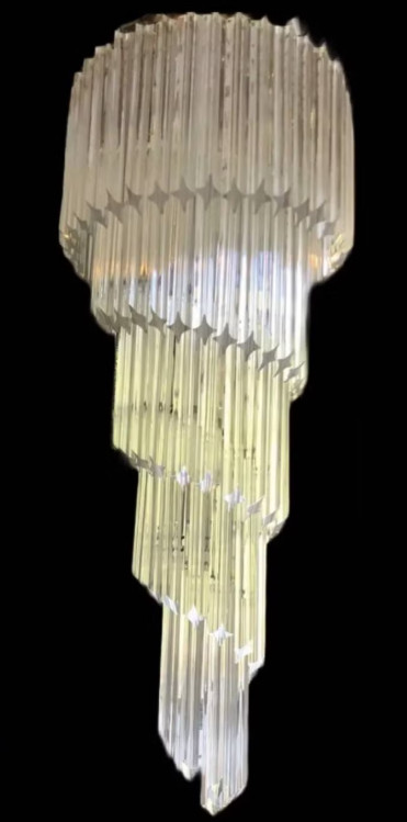 Italy Murano Crystal Replacement Prism 11 1/8″ Quadriedri For Venini Chandelier