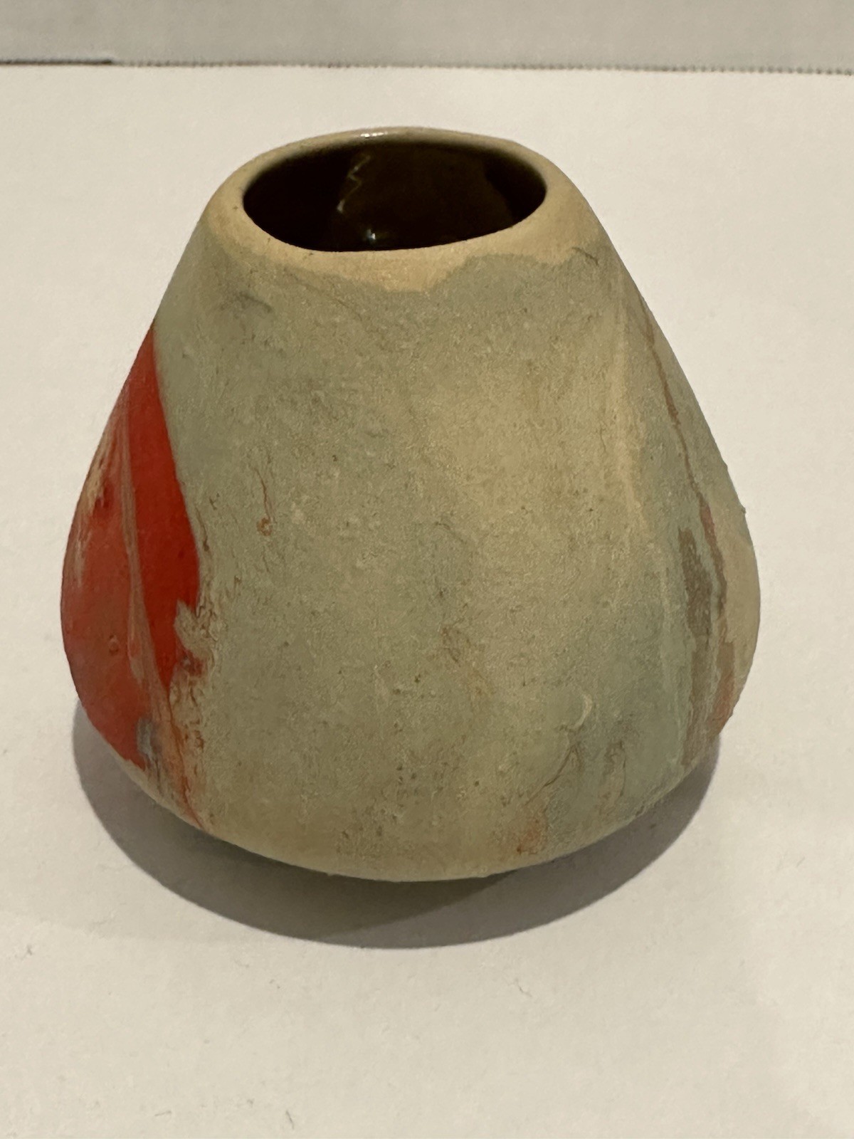 Garden Of The Gods Colorado Small Red Swirl 2 Inch Pottery Vase.