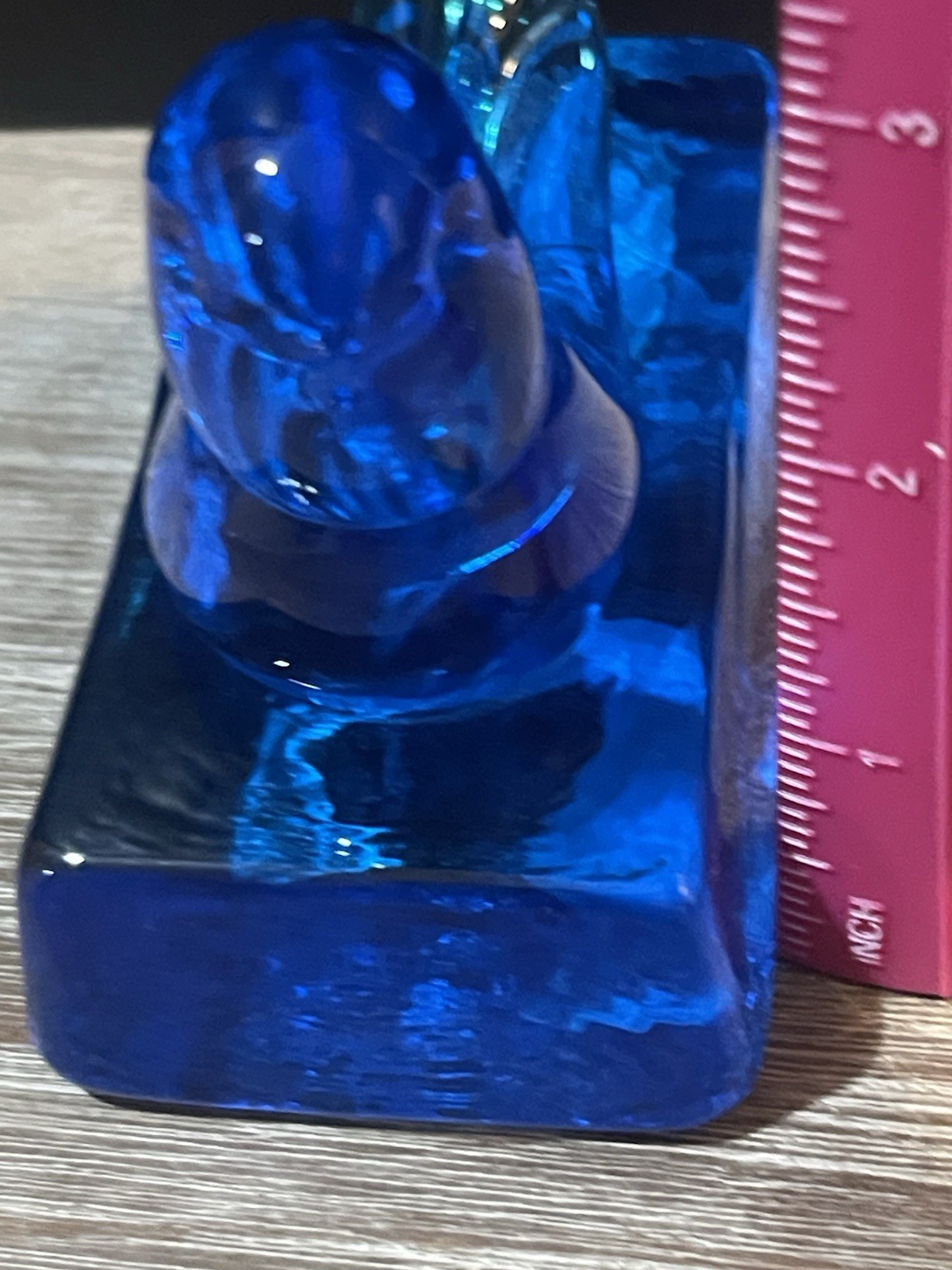 Bluebird Of Happiness 2001 Signed Leo Ward Blue Art Glass Bird On Base USA