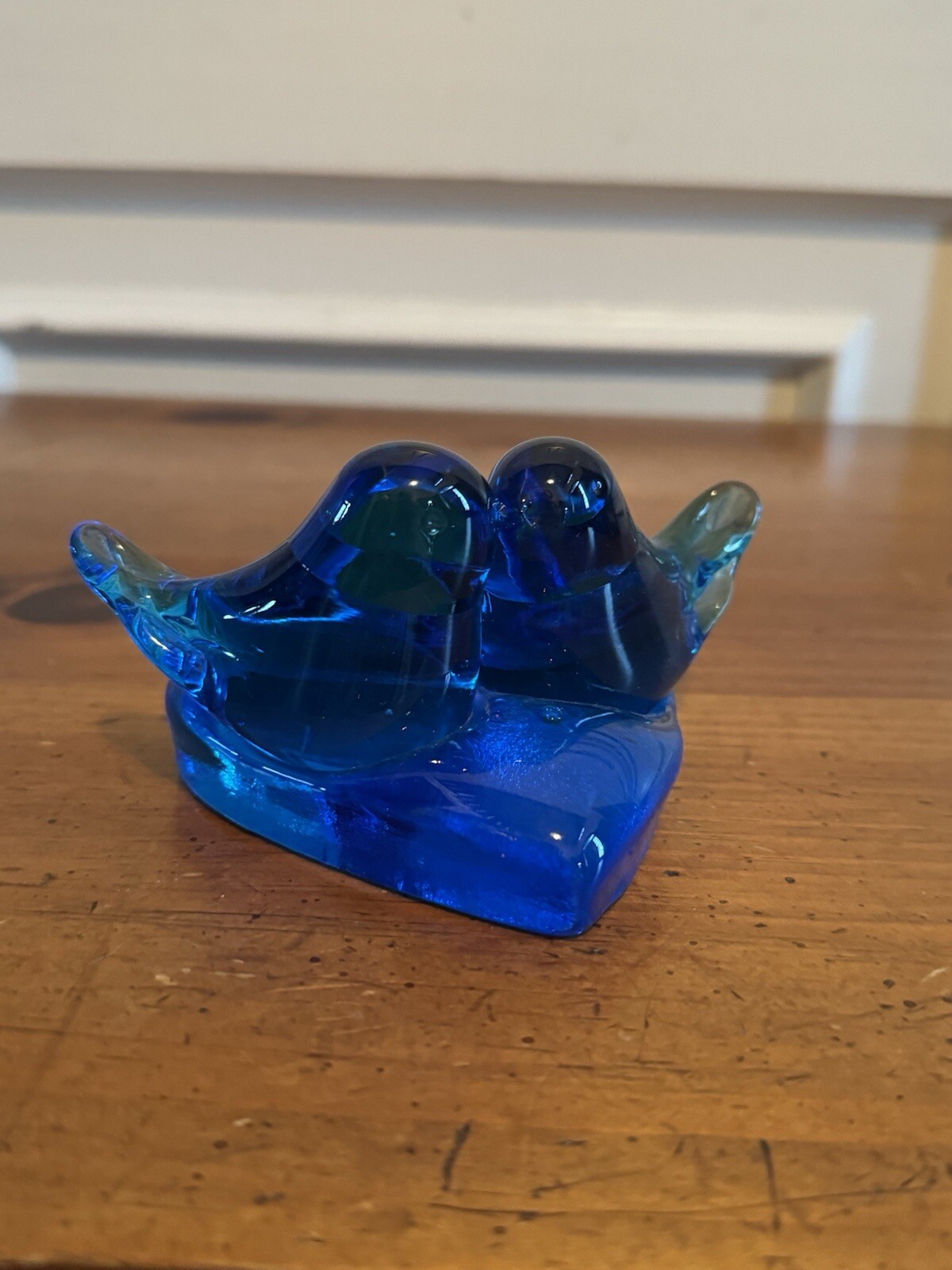 Double Bluebird Glass Signed Byron hicks