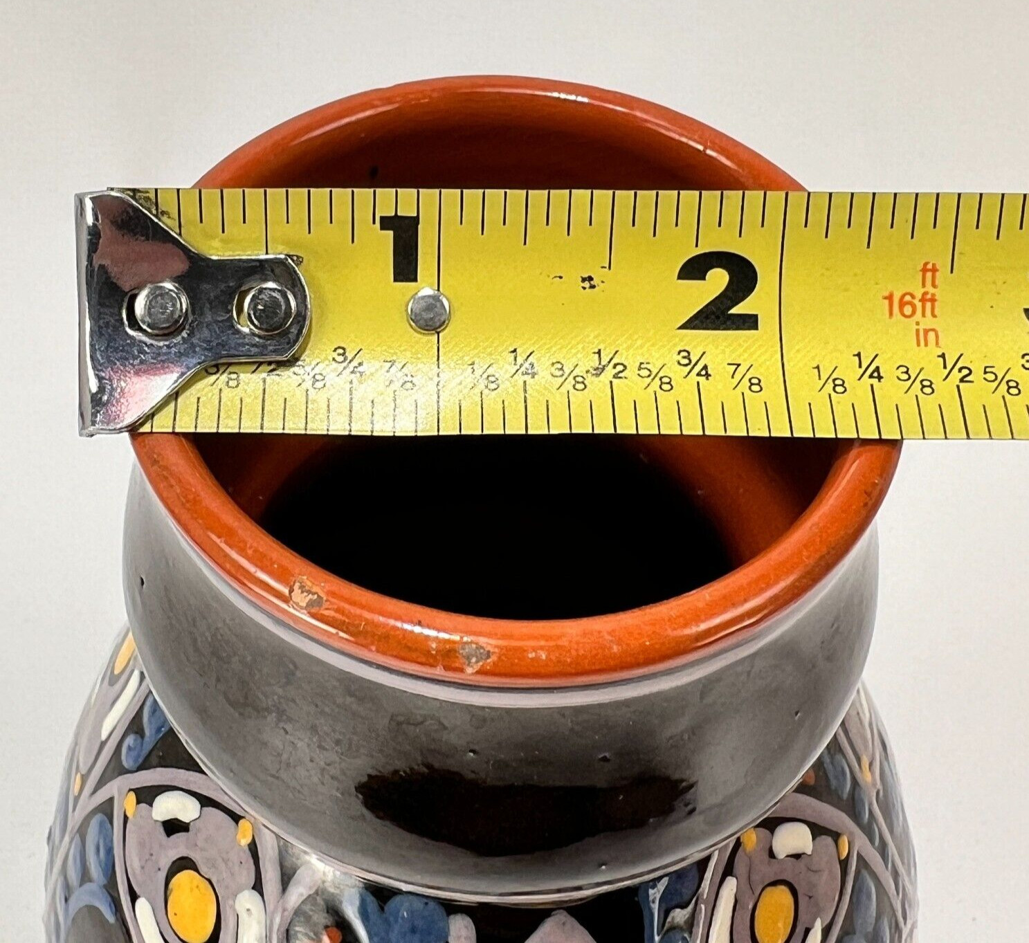 Vtg Loder Schweizer Heimberg Steffisburg Ceramic Pottery Vase Black Switzerland