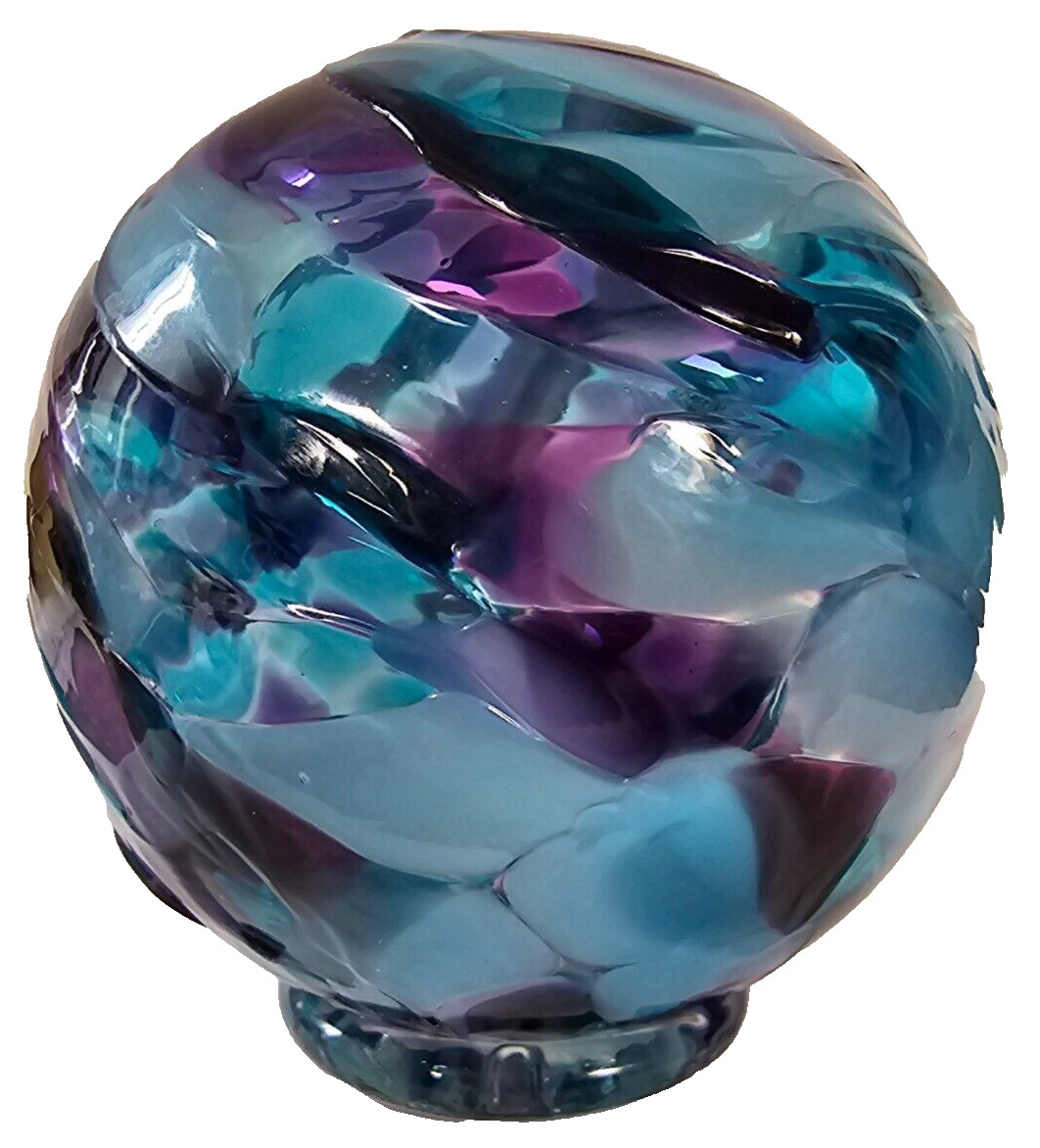 Ocean Beaches Glassblowing 3.5″ ART GLASS BALL Seal Rock OR Signed