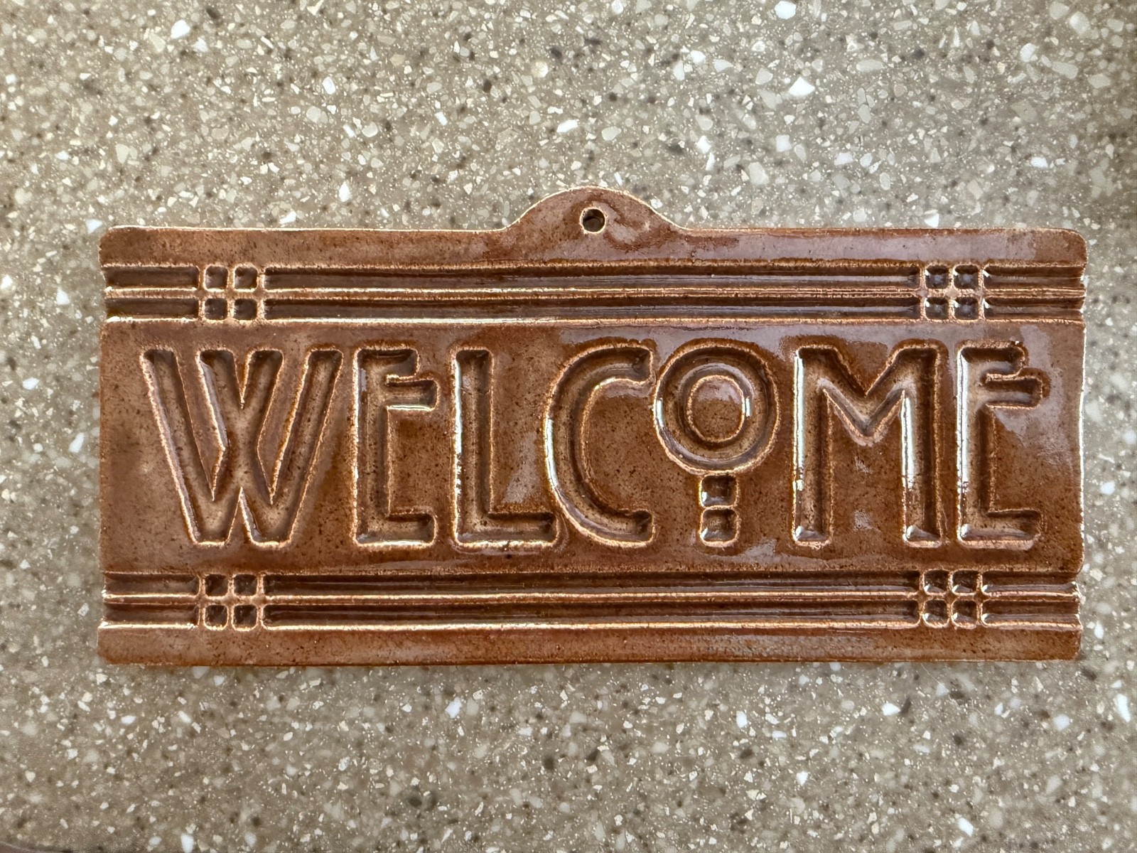 WELCOME Sign, Handcrafted Bungalow Brown, Mission Style, Arts & Crafts Design