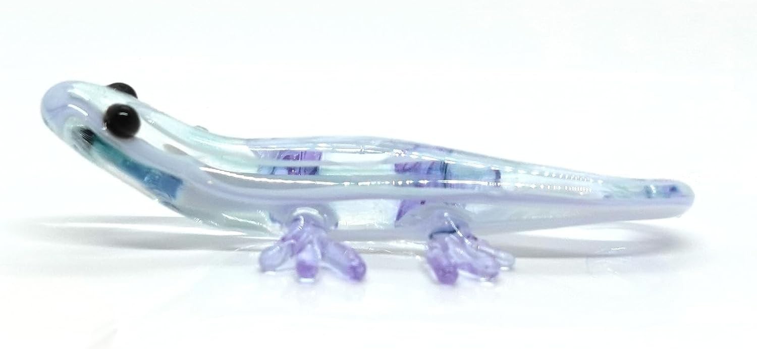 Lizard Miniature Figure Animal Hand Blown Glass Collectible Gift Home Décor