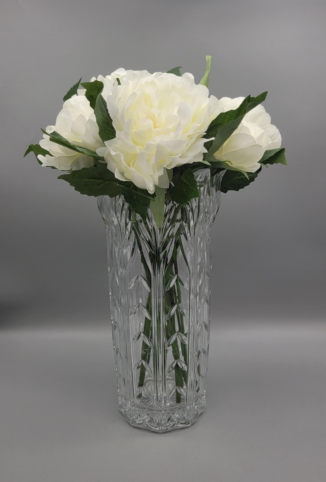 Elegant Vintage Art Nouveau Style Portico Crystal Flower Vase Stunning Flared