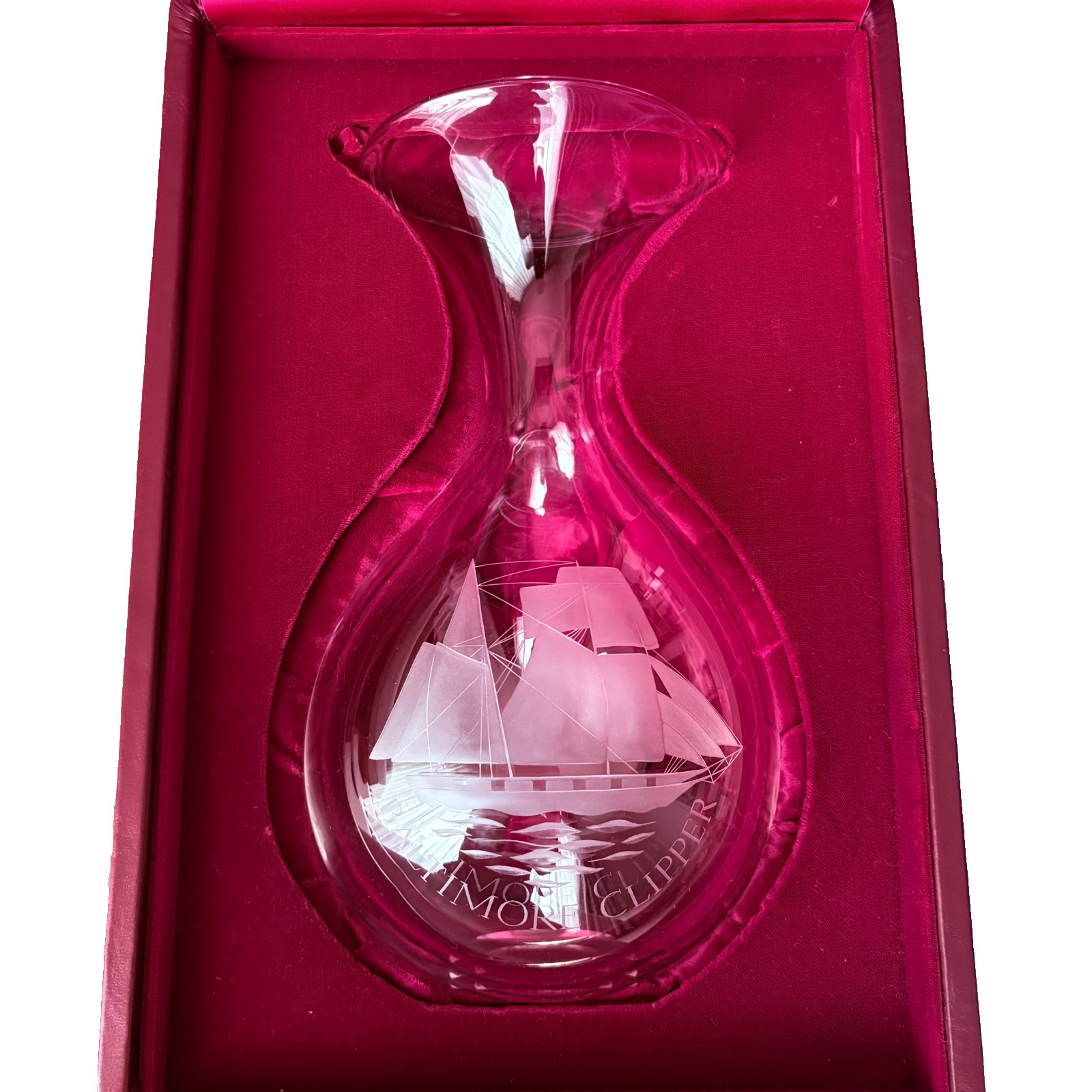 Steuben Crystal Baltimore Clipper Vase Bernard X. Wolff Hand Engraved 1994