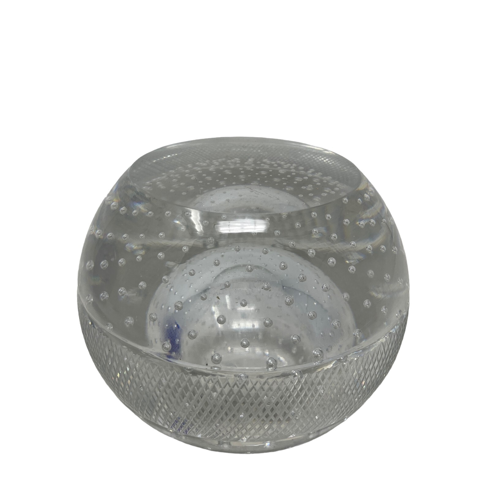 vintage antique bubble paperweight inkwell clear heavyweight sphere