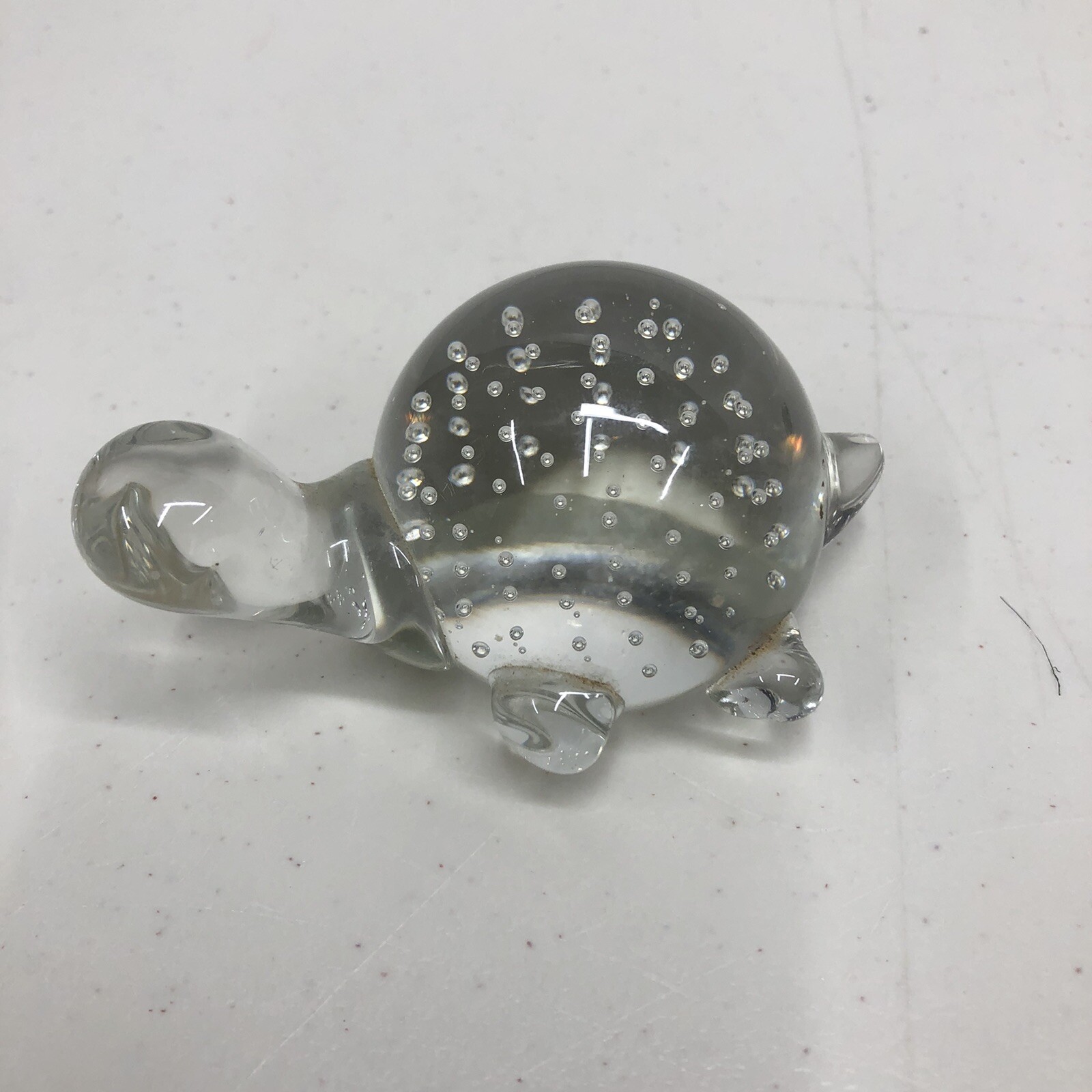 Vintage Art Glass Sea Turtle Paperweight w/Controlled Bubbles Hand Blown