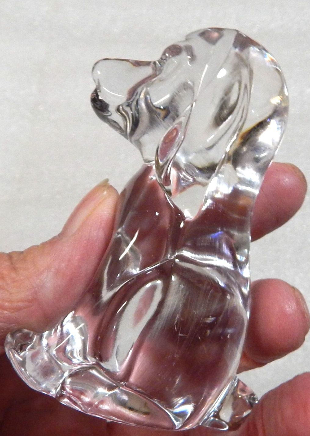 Dog Paperweight Vintage Germany 24% Lead Crystal Labeled