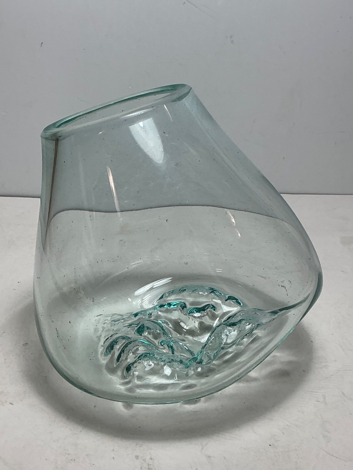 Hand Blown Abstract Art Glass Vase/Bowl 6 in.