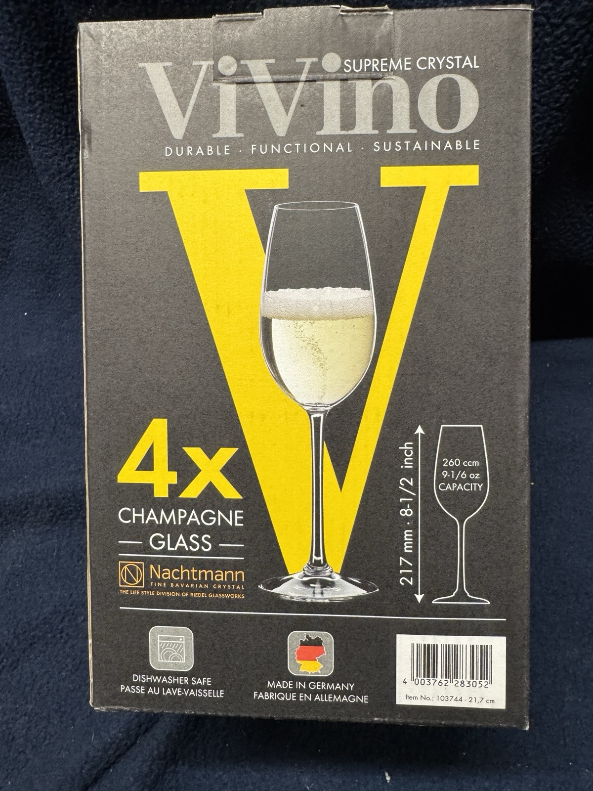 Nachtmann ViVino 4 Champagne Glasses NEW in BOX