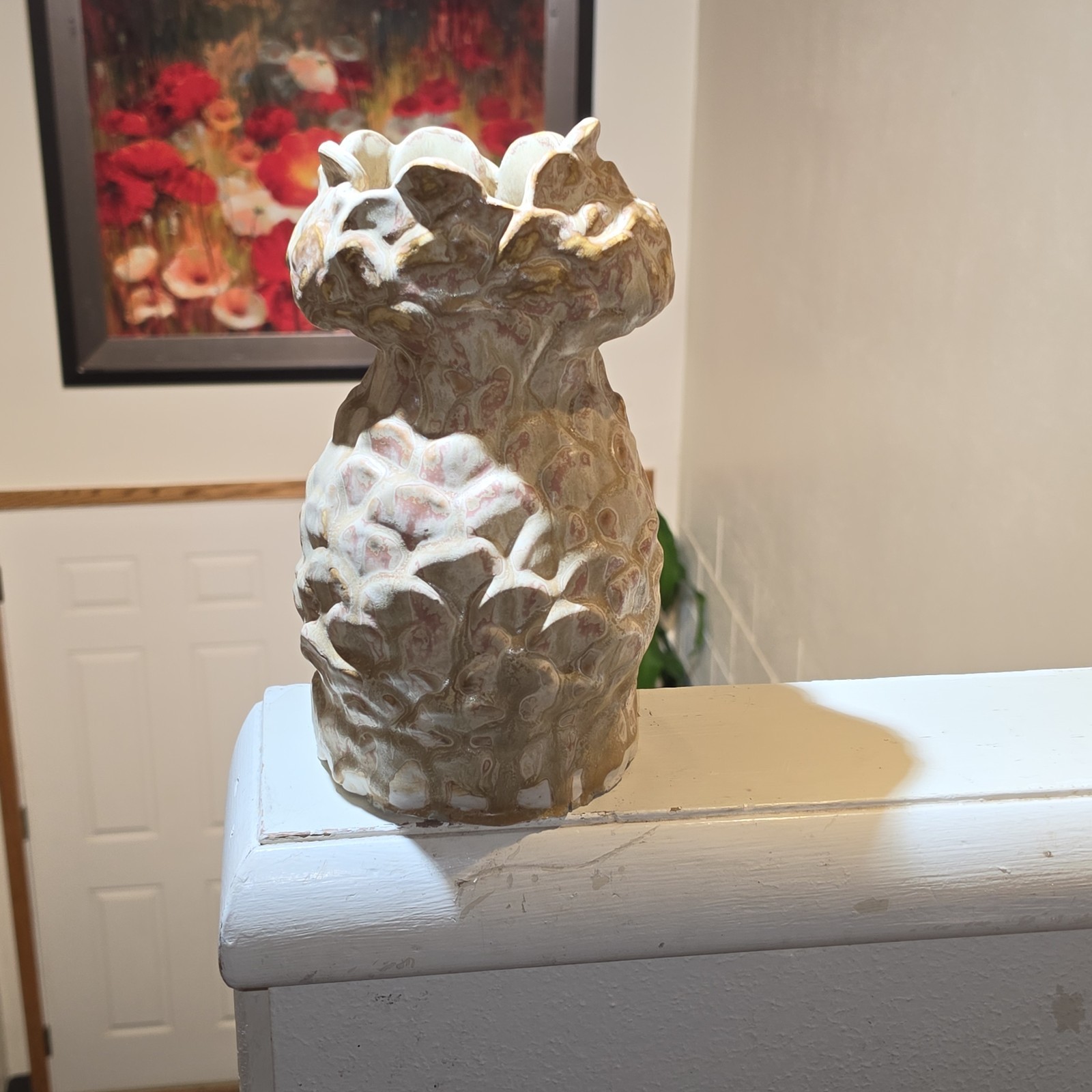 Vintage Studio Art Pottery Sculptural Biomorphic Stoneware Vessel Organic Modern