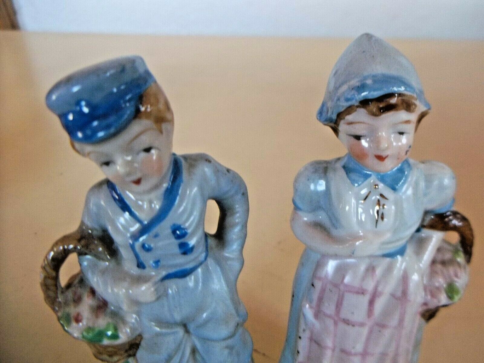 Dutch Boy and Girl 5″ Tall Marked Japan Ceramic Couple Figurines